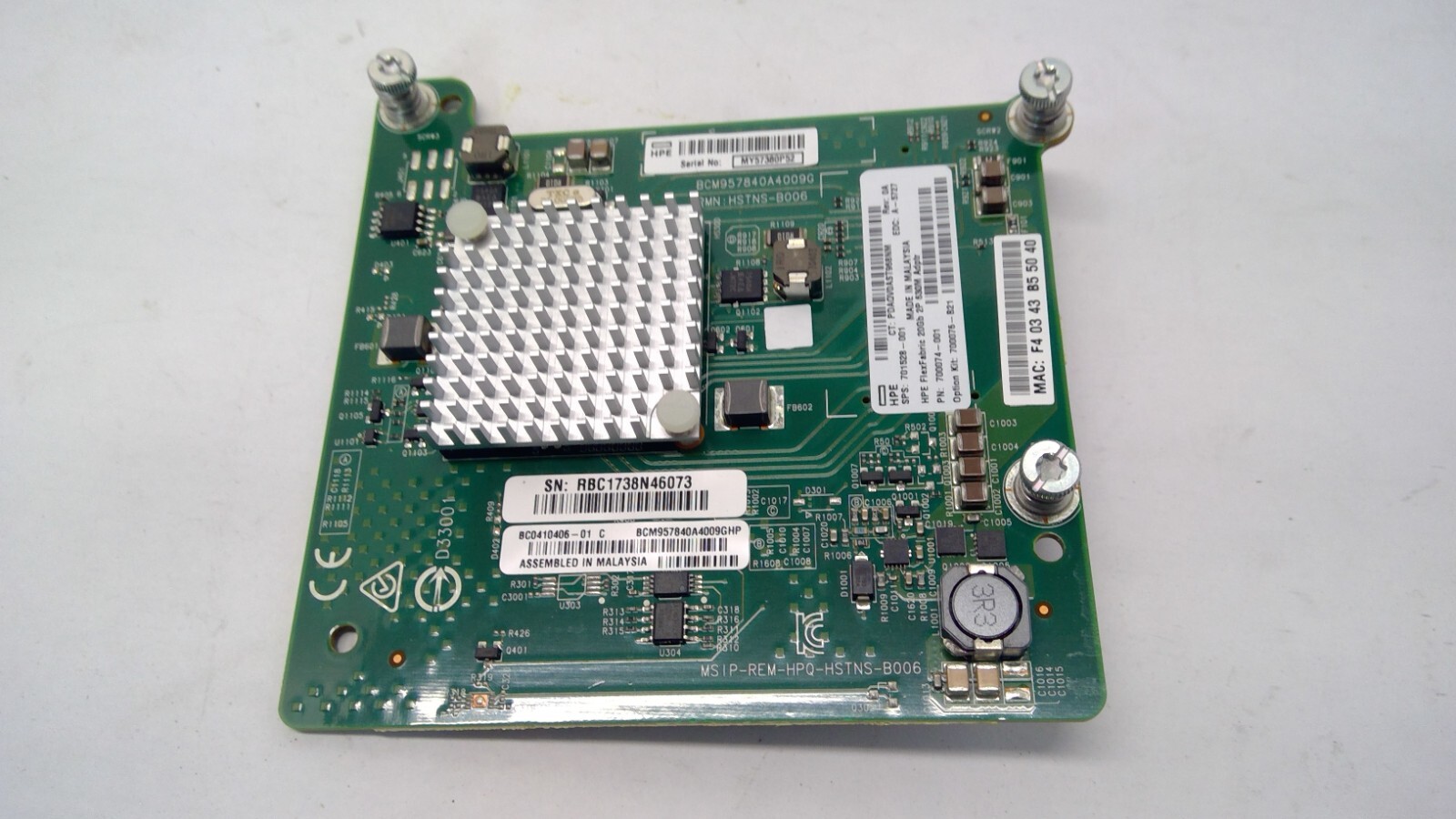 701528-001 HP FlexFabric 20Gb 2-port 630M Adapter 700074-001 for BL460C BL660C
