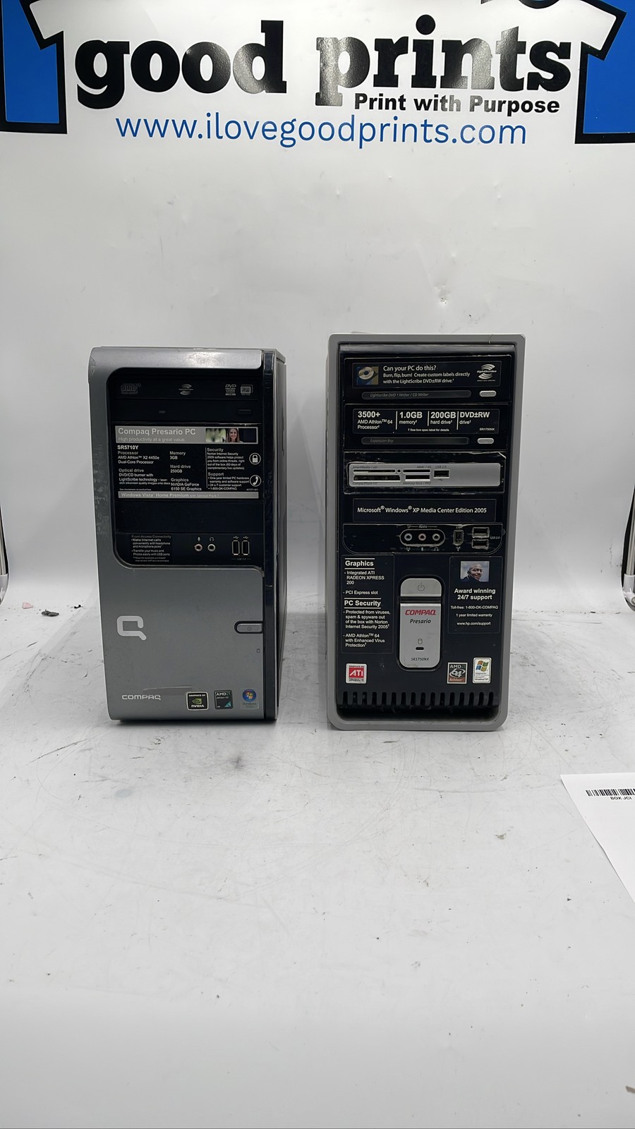 Compaq Presario SR5710Y & SR1750NX AMD Athlon Vintage Desktop PCs Lot Of 2