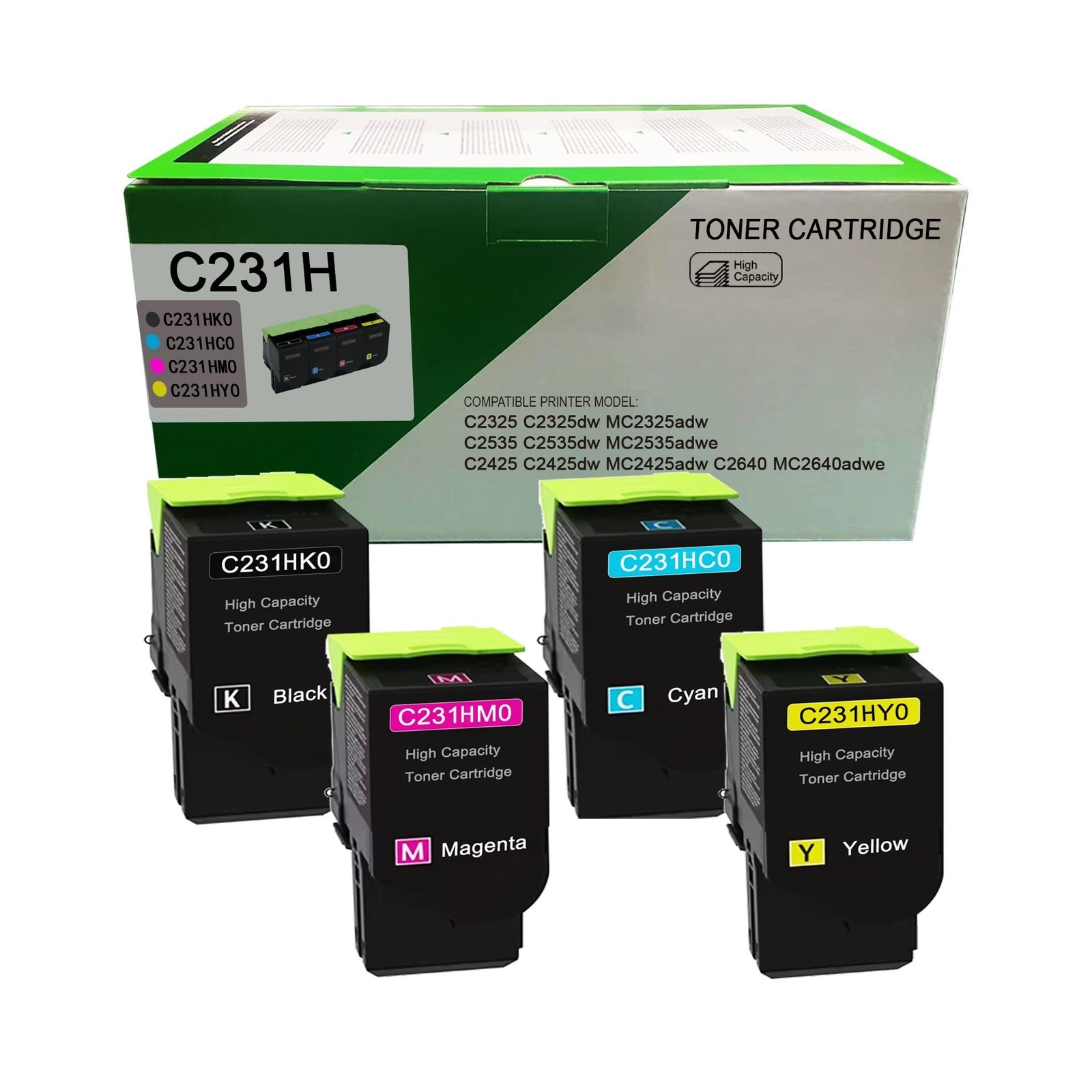 C231H C2325H C2325 High Yield Toner Cartridge C231HK0 C231HC0 C231HM0 C231HY0...