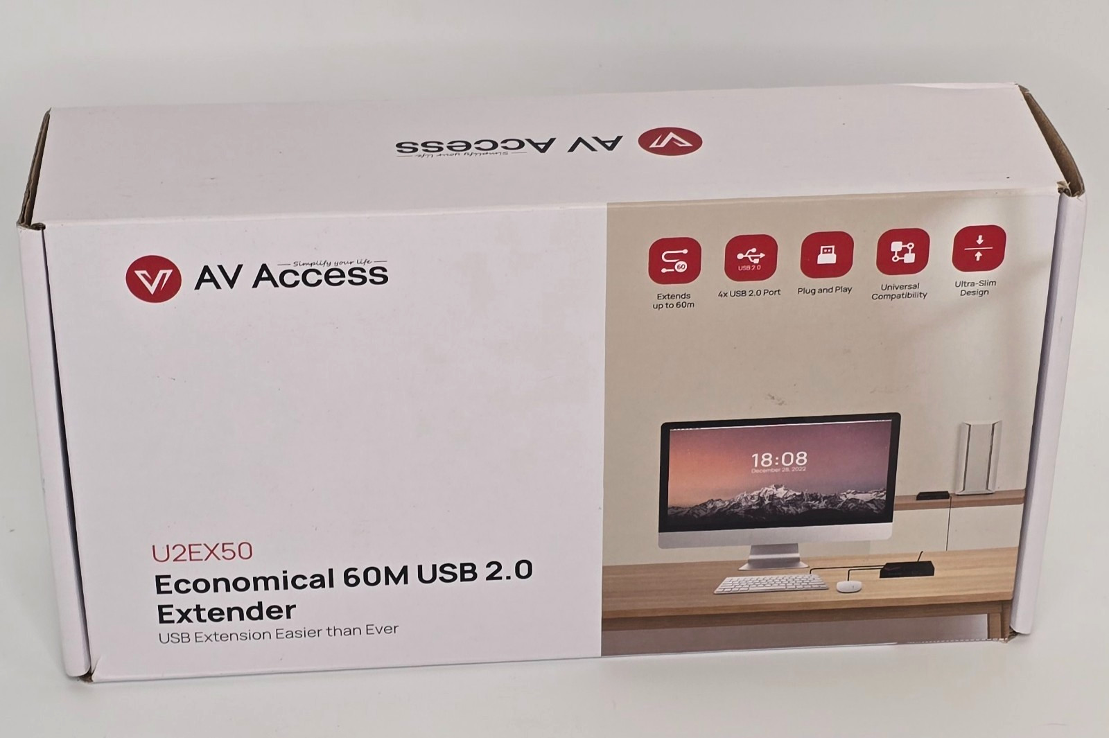 AV Access U2EX50 USB 2.0 Over Cat5e/Cat6/Cat7 Extender 60m *NEW*