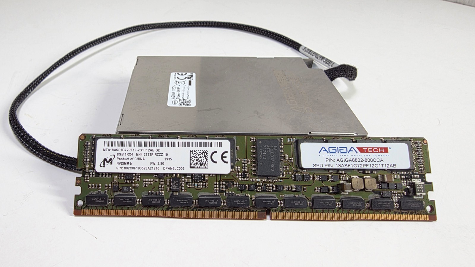 MICRON AGIGA TECH 8Gb 1Rx4 MTA18ASF1G72PF1Z-2G1T12ABIGD AGIGA8802-800CCA