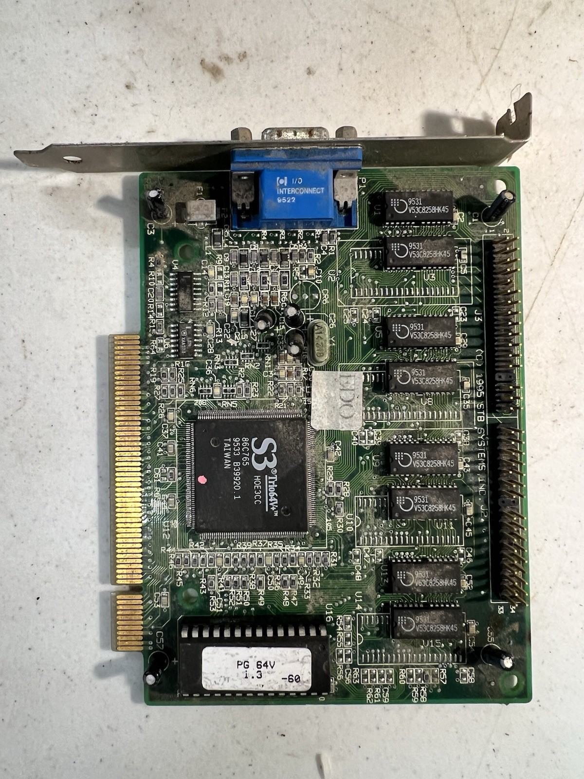Vintage STB S3 Trio64V+ 86C765 PCI VGA Video Card 1995 Retro DOS Win95 Untested