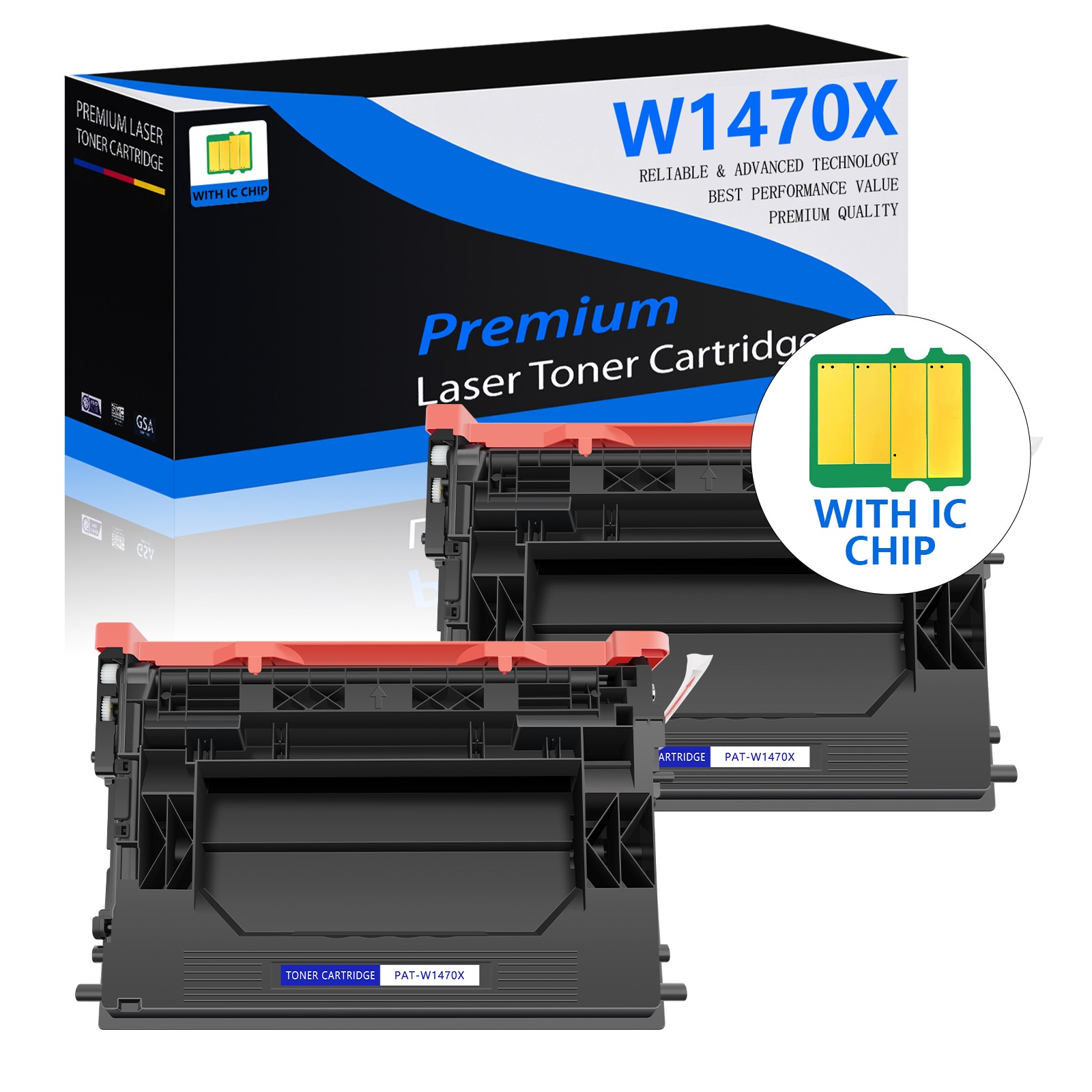 2PK 147X W1470X Black Toner for HP LaserJet Enterprise M612dn M612x M634dn