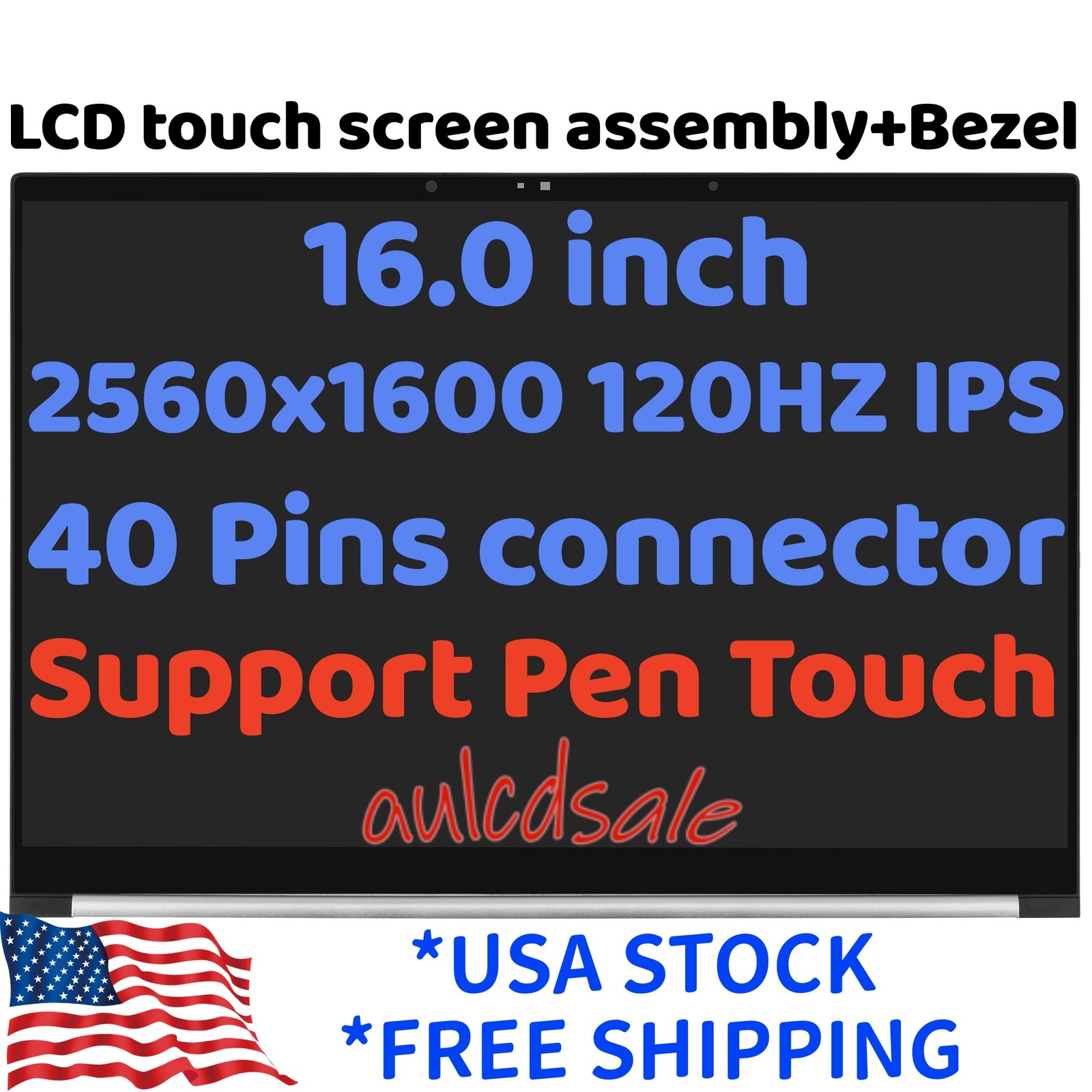 HP Envy 16-h1000 16-h1023dx 16" Touchscreen New LCD Display Touch Screen w/Bezel
