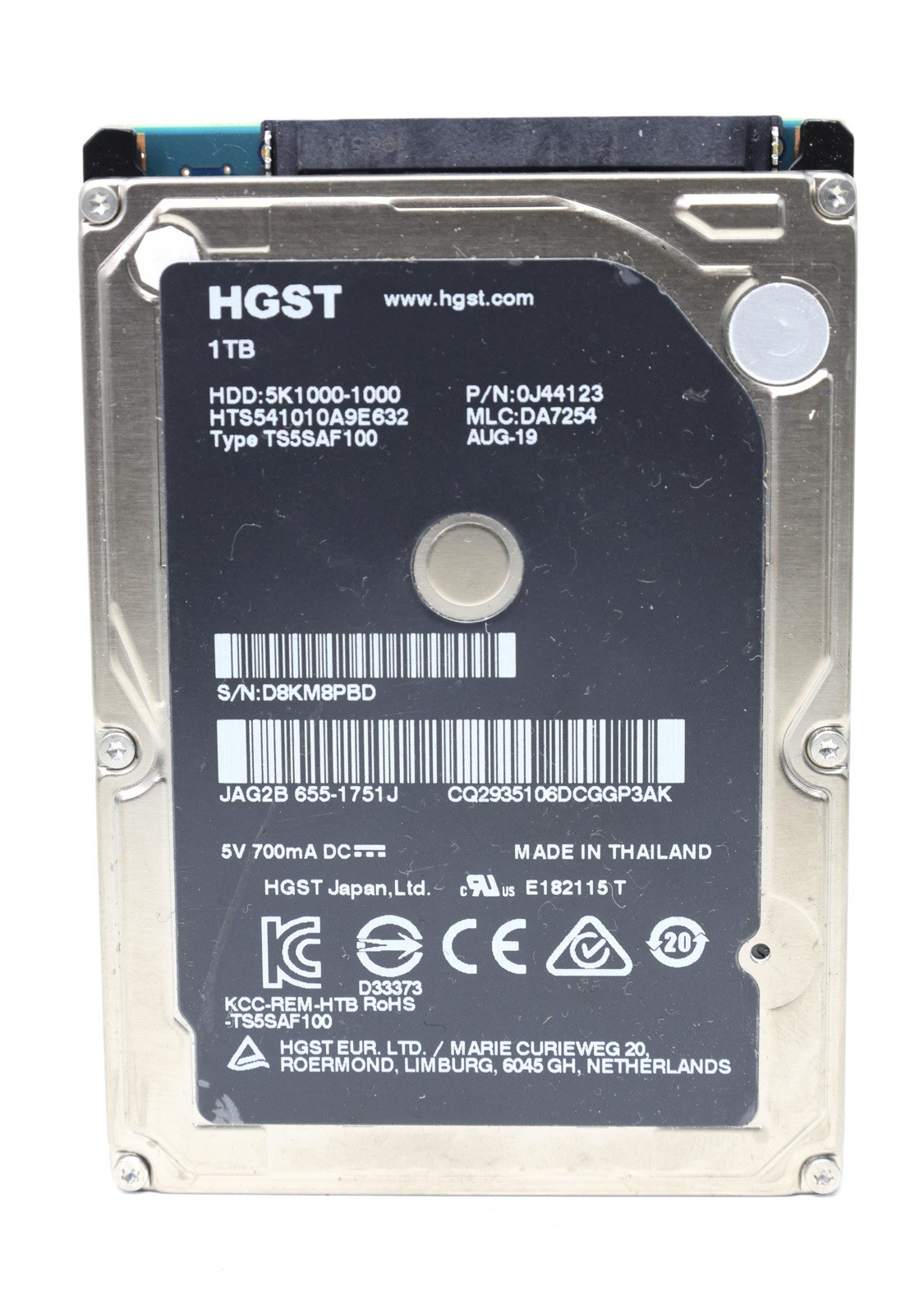 HGST HTS541010A9E662 1TB SATA 2.5” 5400RPM  HDD Hard Drive 0J44123  iMAC 655-175