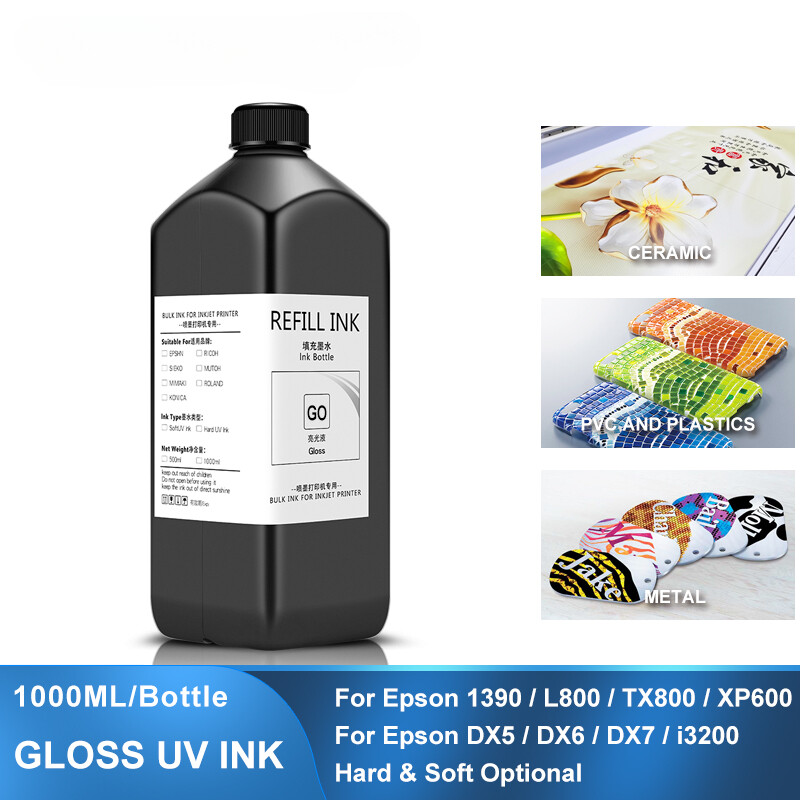 1000ML UV Varnish Gloss UV Ink  For Eps DX5 TX800 XP600 I3200 Print Head