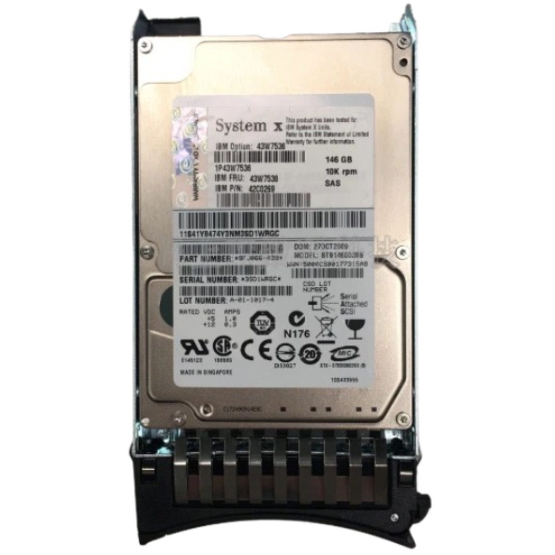 IIBM 146GB 10K SAS 6Gb/s 2.5" SFF Hot-Swap HDD 43W7538 42C0269