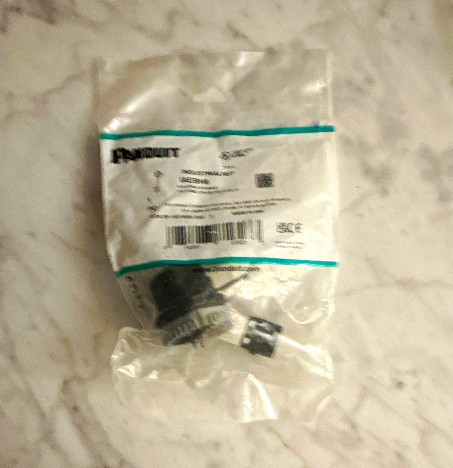 Panduit IndustrialNet IAEBH6 RJ45 to RJ45 Ethernet Plug Connector Black