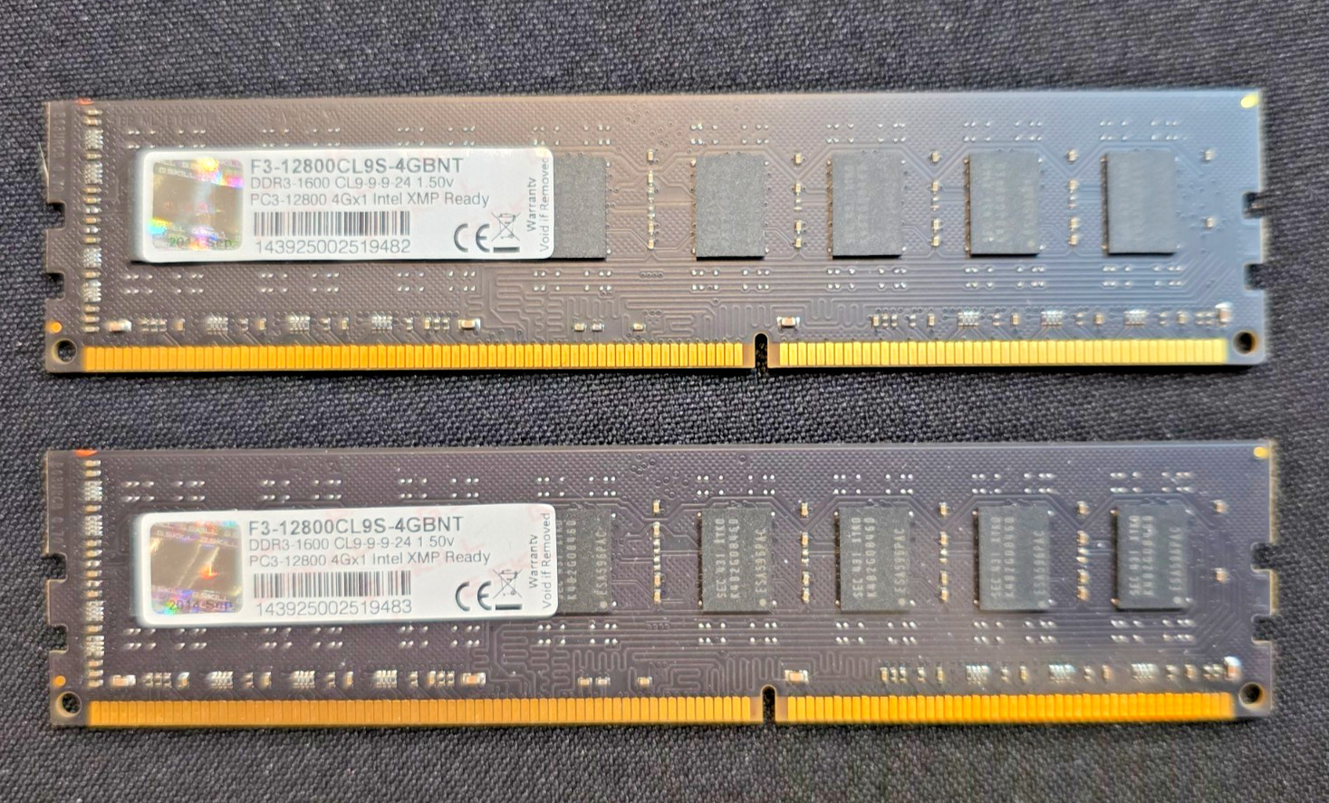 8 GB (2x 4GB) G.Skill F3-12800CL9S-4GBNT PC3-12800 DDR3-1600 RAM CL9-9-9-24