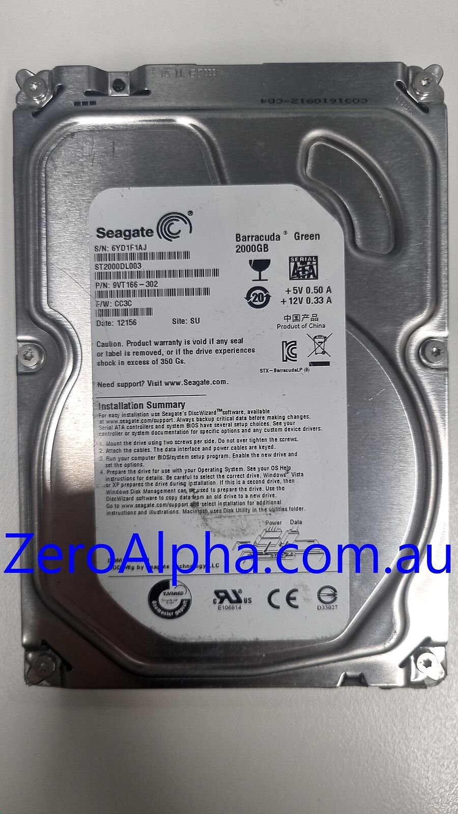 ST2000DL003, 9VT166-302, CC3C, SU, 6YD1 Seagate Data Recovery Donor Hard Drive