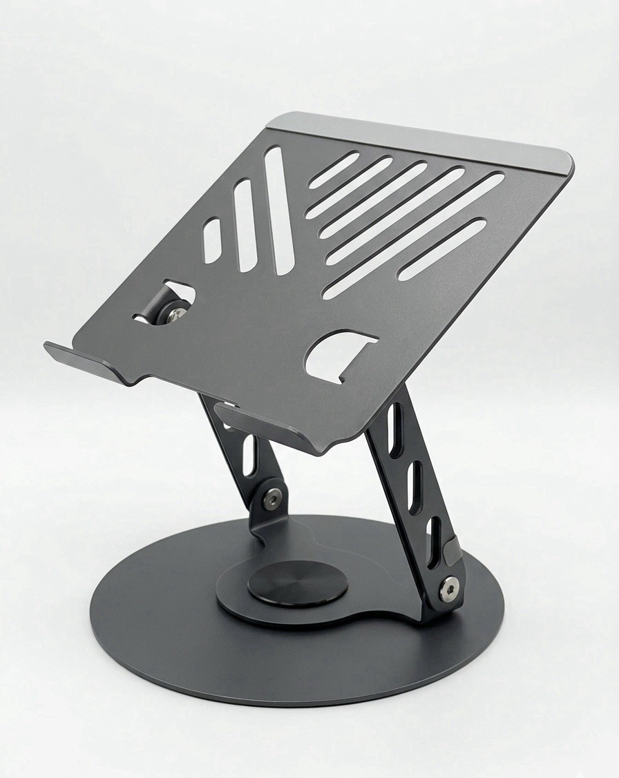 360° Rotating Aluminum Laptop & Tablet Stand – Foldable, Ergonomic & Cooling