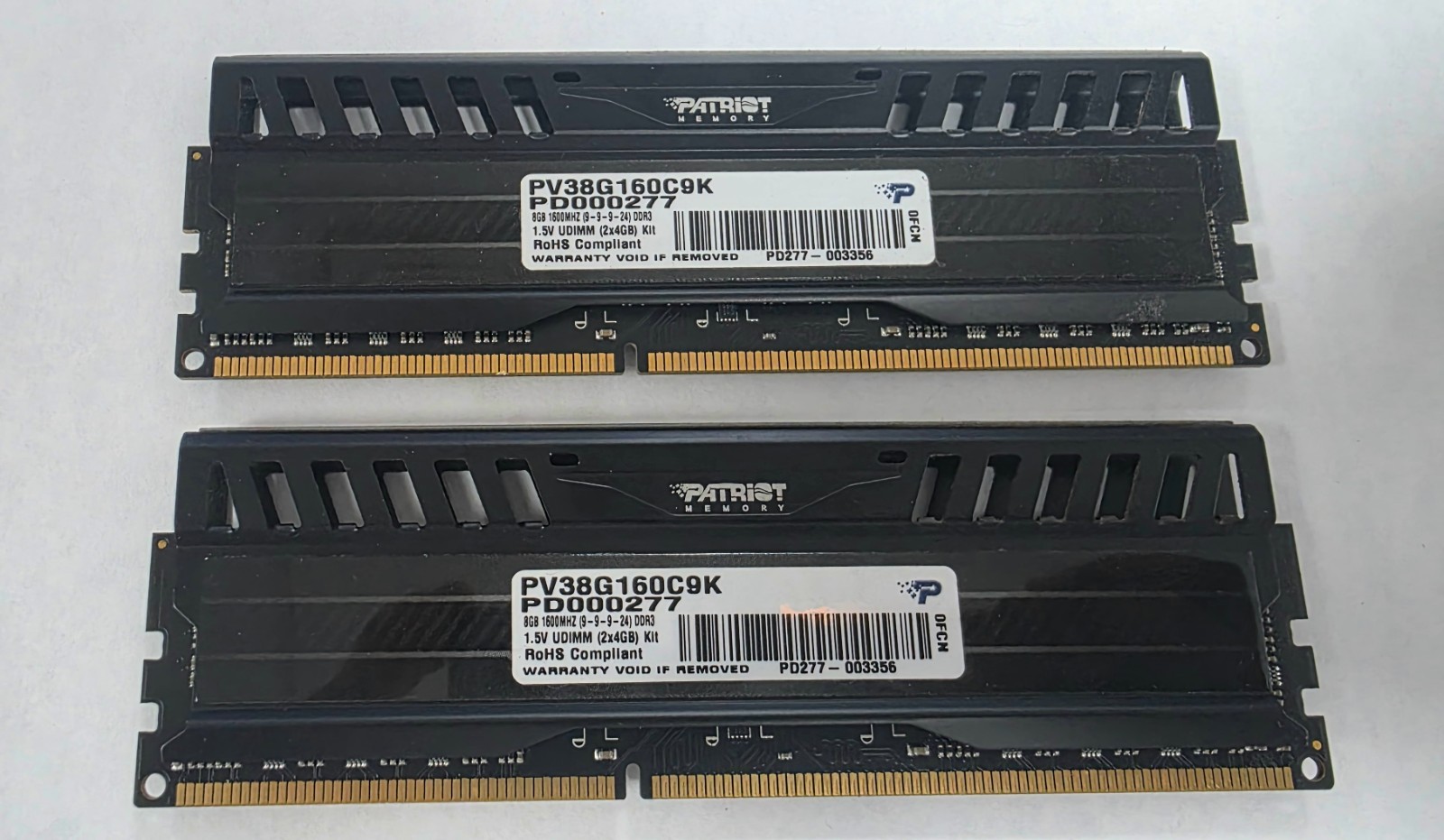 Patriot Viper  16GB (2x8GB) DDR3 PC3-12800 1600MHz PV316G160C9K