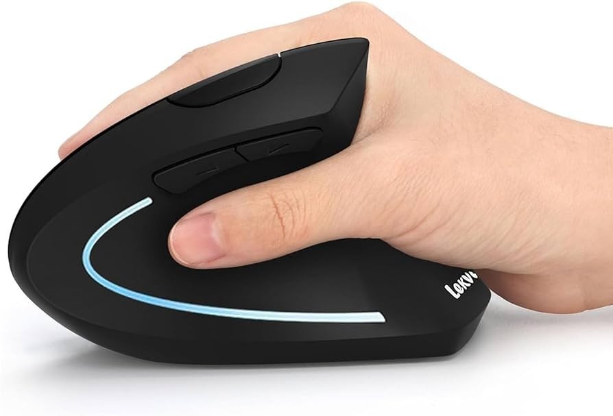 HOMEFISH Ergonomic Vertical Wireless Mouse 2.4GHz - 3 Adjustable DPI (800/1200/1