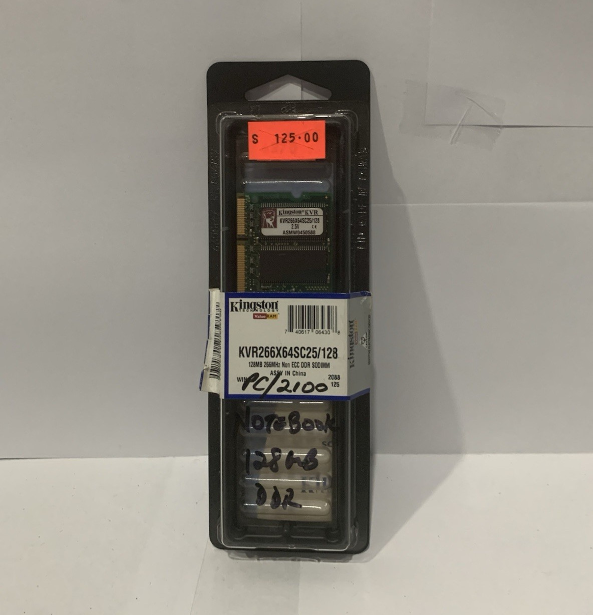Kingston ValueRAM 128MB DDR1 PC-2100 DDR-266 200-Pin SO-DIMM Non-ECC