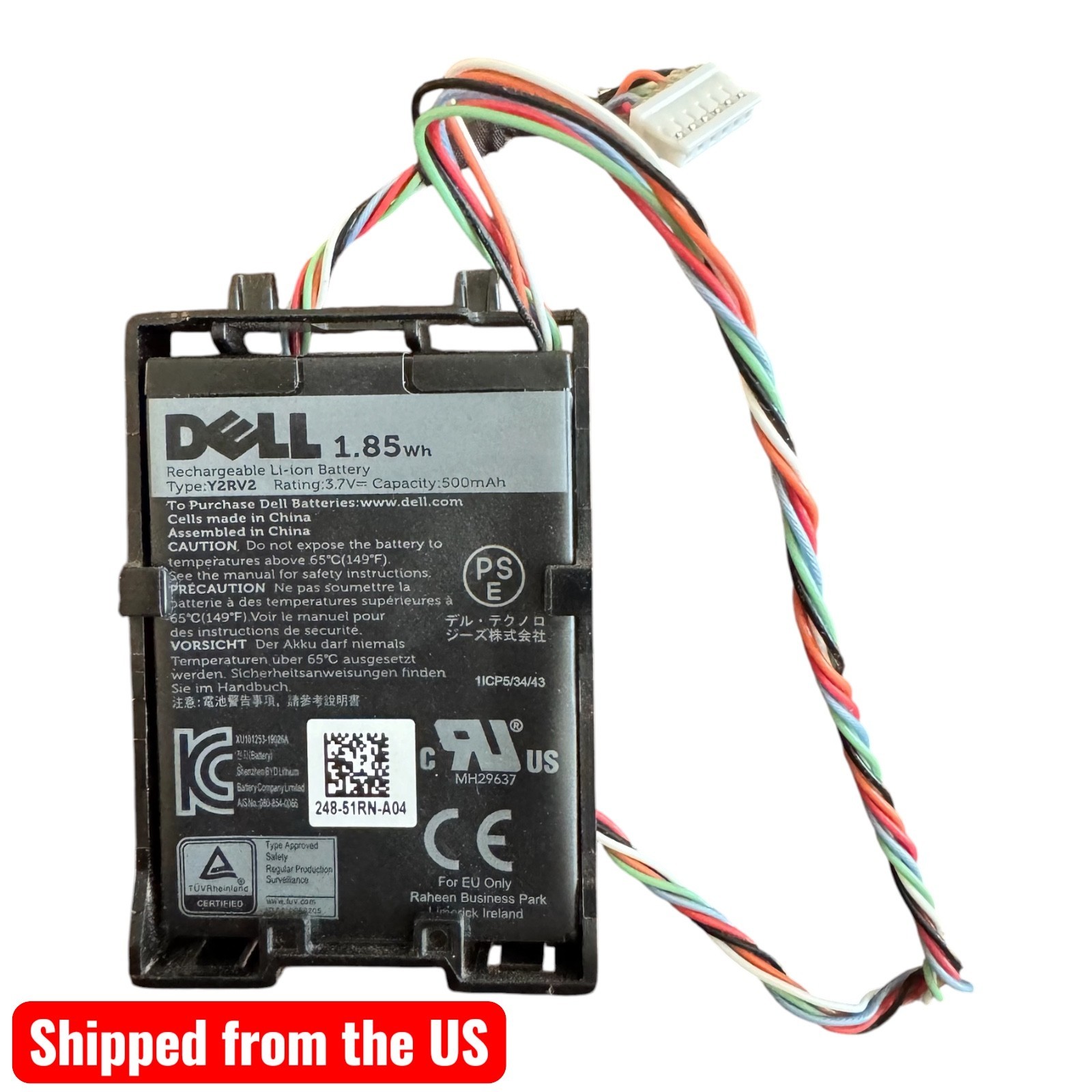 Genuine Dell 7XF2T Long Cable Battery + Holder PERC H755 H755N H745 Front RAID