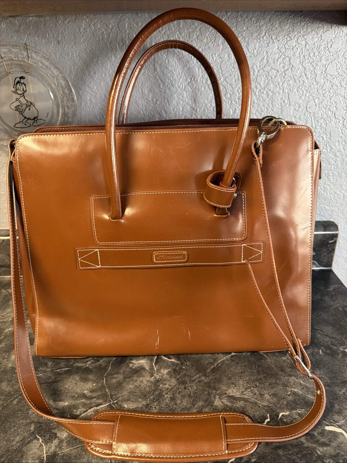 McKlein Laptop Briefcase Brown Genuine Leather