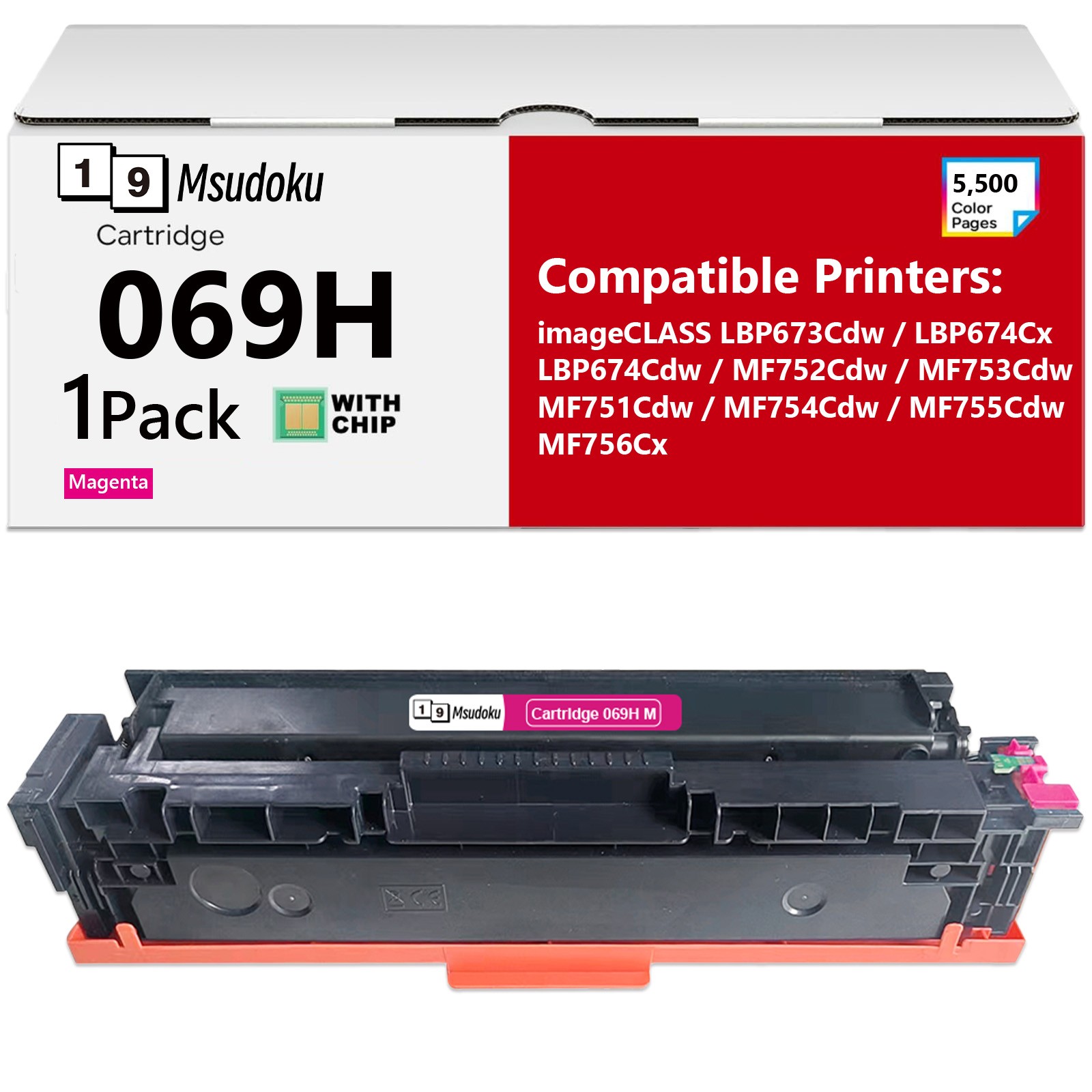 Compatible 069H Toner Cartridge for Canon  MF753Cdw MF752Cdw LBP674Cdw MF756 4PK