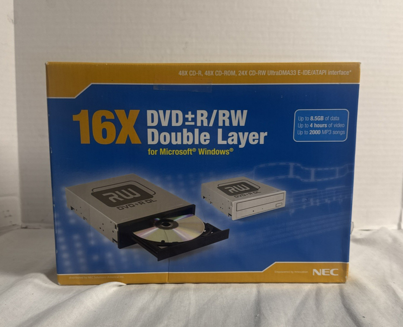 NEC 16X DVD + R/RW Double Layer 48X Cd-r, 48x Cd-rom, 24x Cd-rw NEW IN BOX