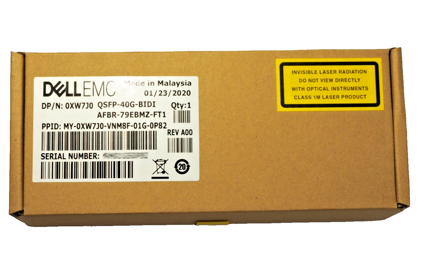 Dell EMC XW7J0 AFBR-79EBMZ-FT1 QSFP-40G-BIDI 40GbE SR4 QSFP+ Optical Transceiver