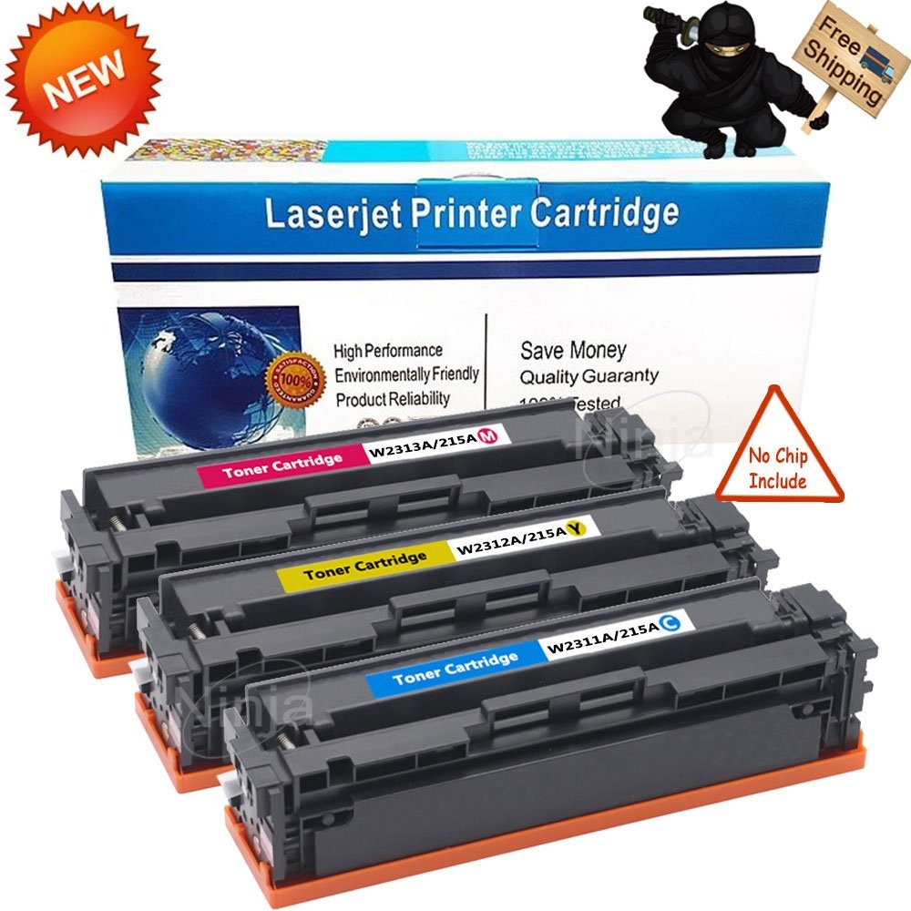 3Pk CMY Toner W2310A (No Chip) For HP 215A Color LaserJet Pro M155 M182nw M183fw