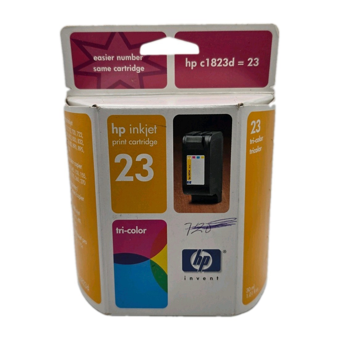 HP Inkjet Print Cartridge 23 Tri-Color Ink New Old Stock Sealed September 2002