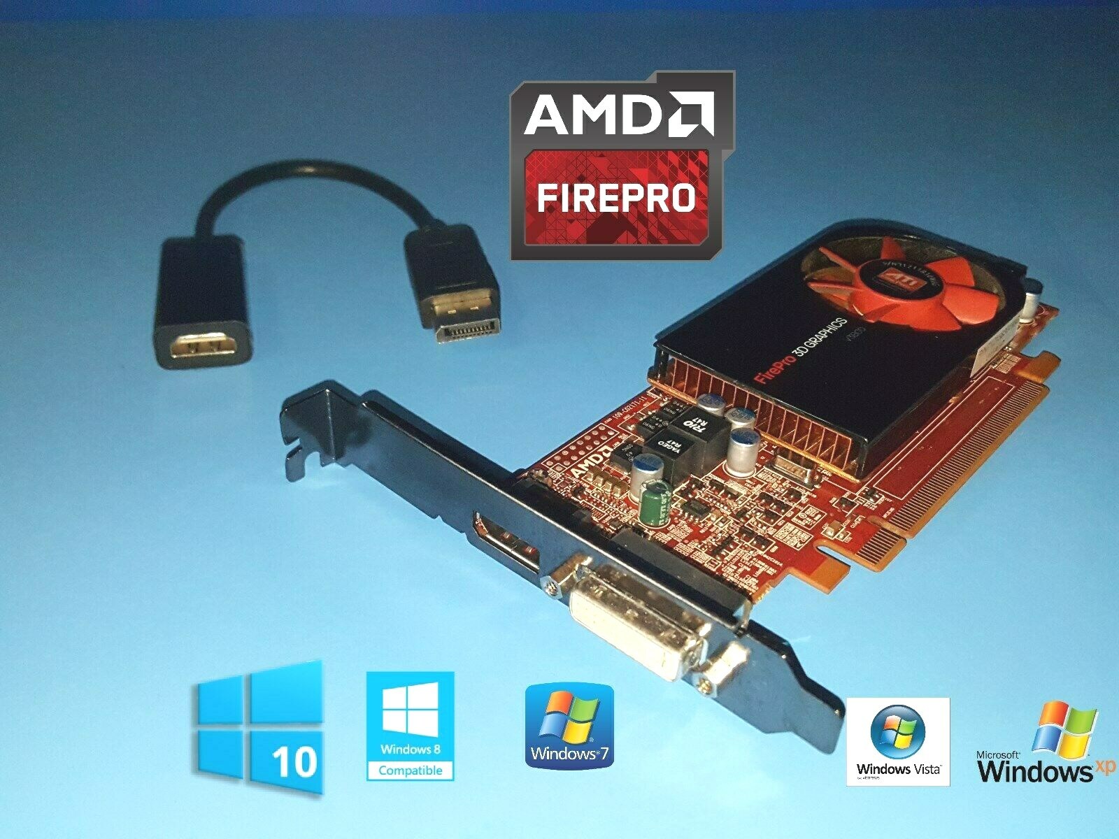 Acer Aspire M1420 M1470 M1610 M1620 FirePro DVI DP Video Card w/ HDMI Adapter