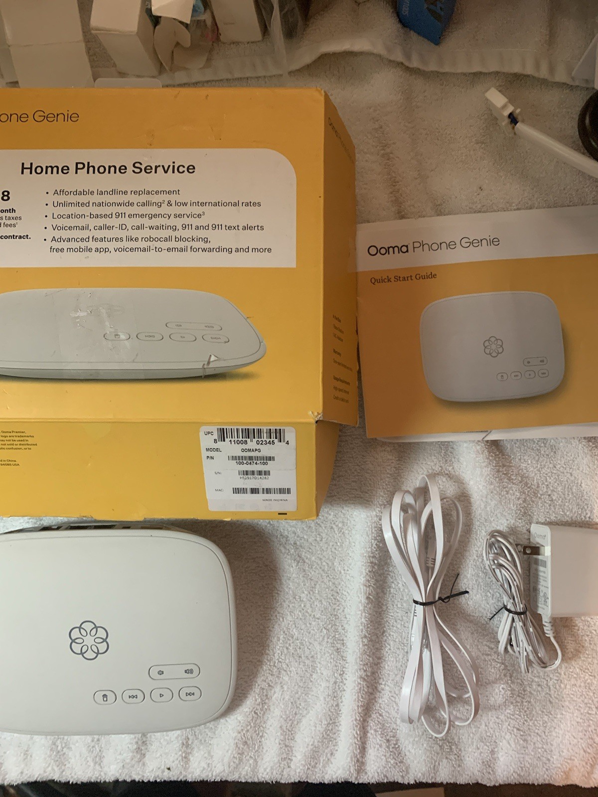 Ooma Phone Genie VolP Imternet Based Home Phone Service & Answering Mechine 