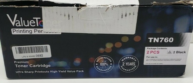 Value Toner TN760 Toner Cartridge 2 Pieces - Black