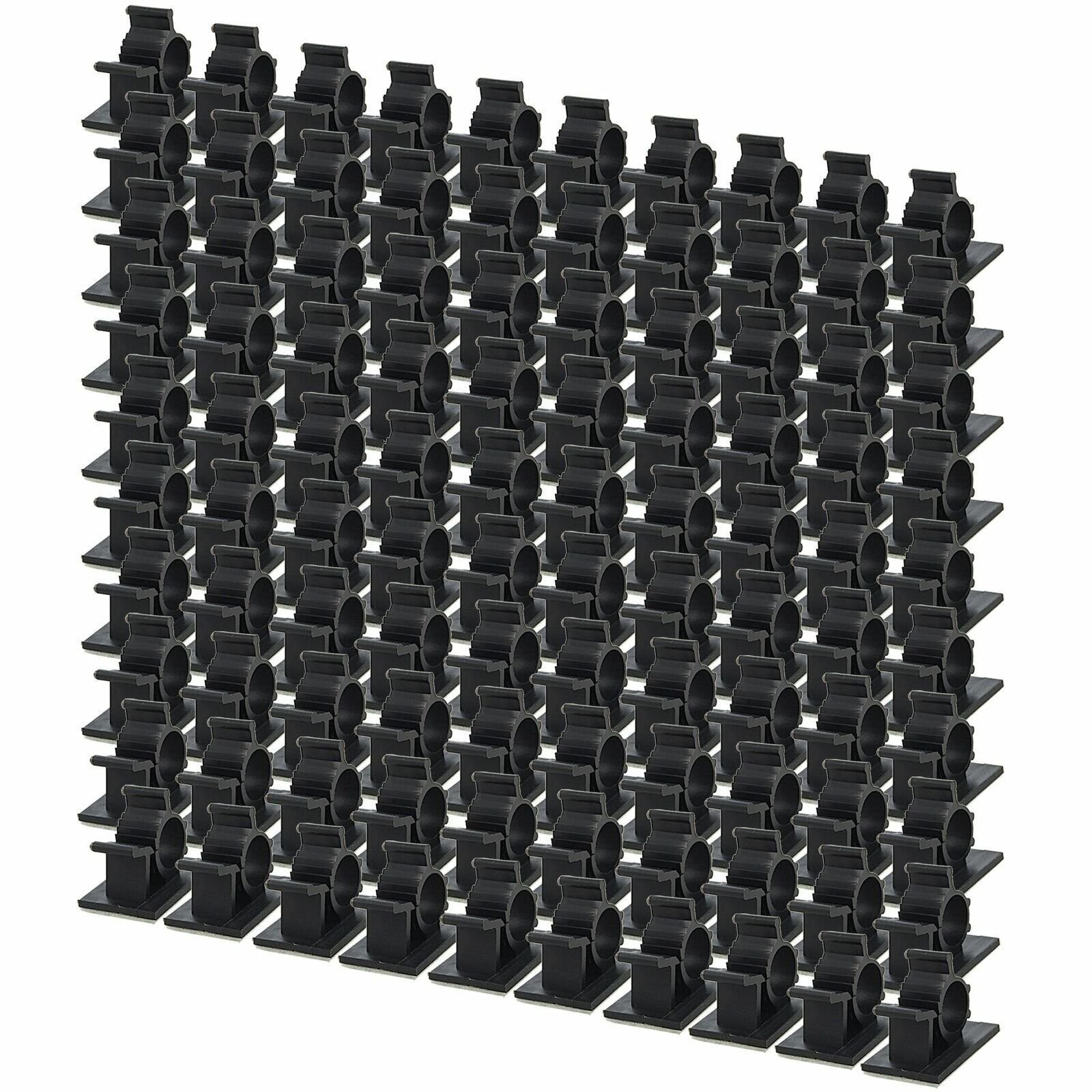 80 Pcs 3/8" inch Self Adhesive Adjustable Wire Cable Ties Clamps Sticker Clips