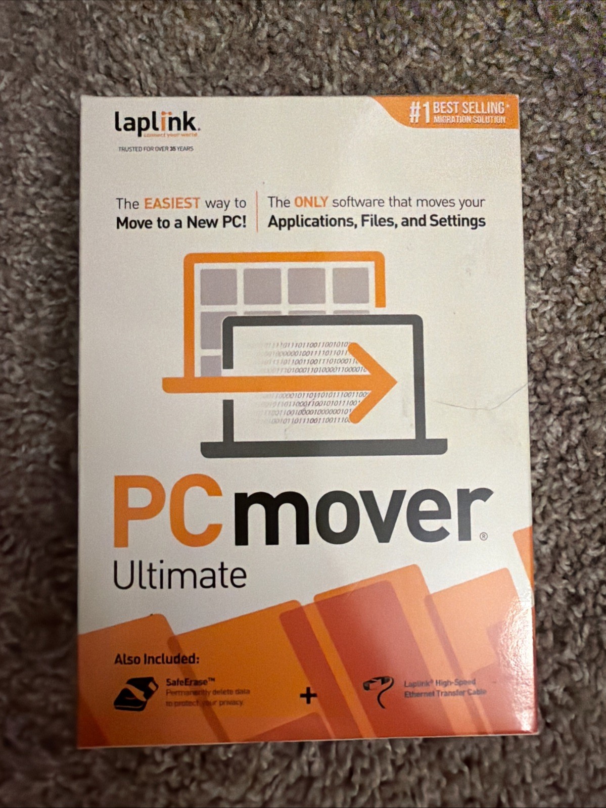 Laplink PCmover Ultimate PC Transfer Software w/ Ethernet Cable New Never Opened