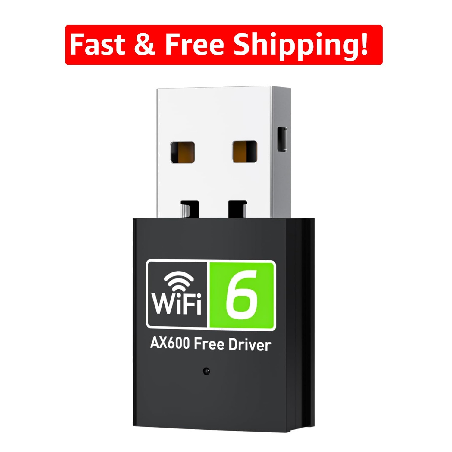 Portable USB WiFi 6 Adapter - 600Mbps Dual-Band for Fast Internet Anywhere