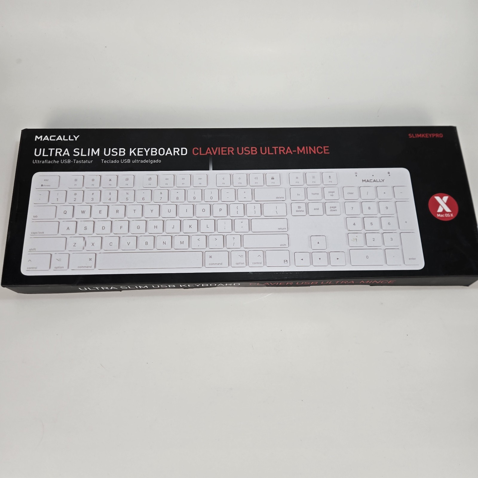 Macally Ultra Slim Usb White Keyboard Wired USB for IOS, Apple, Mac SEALED