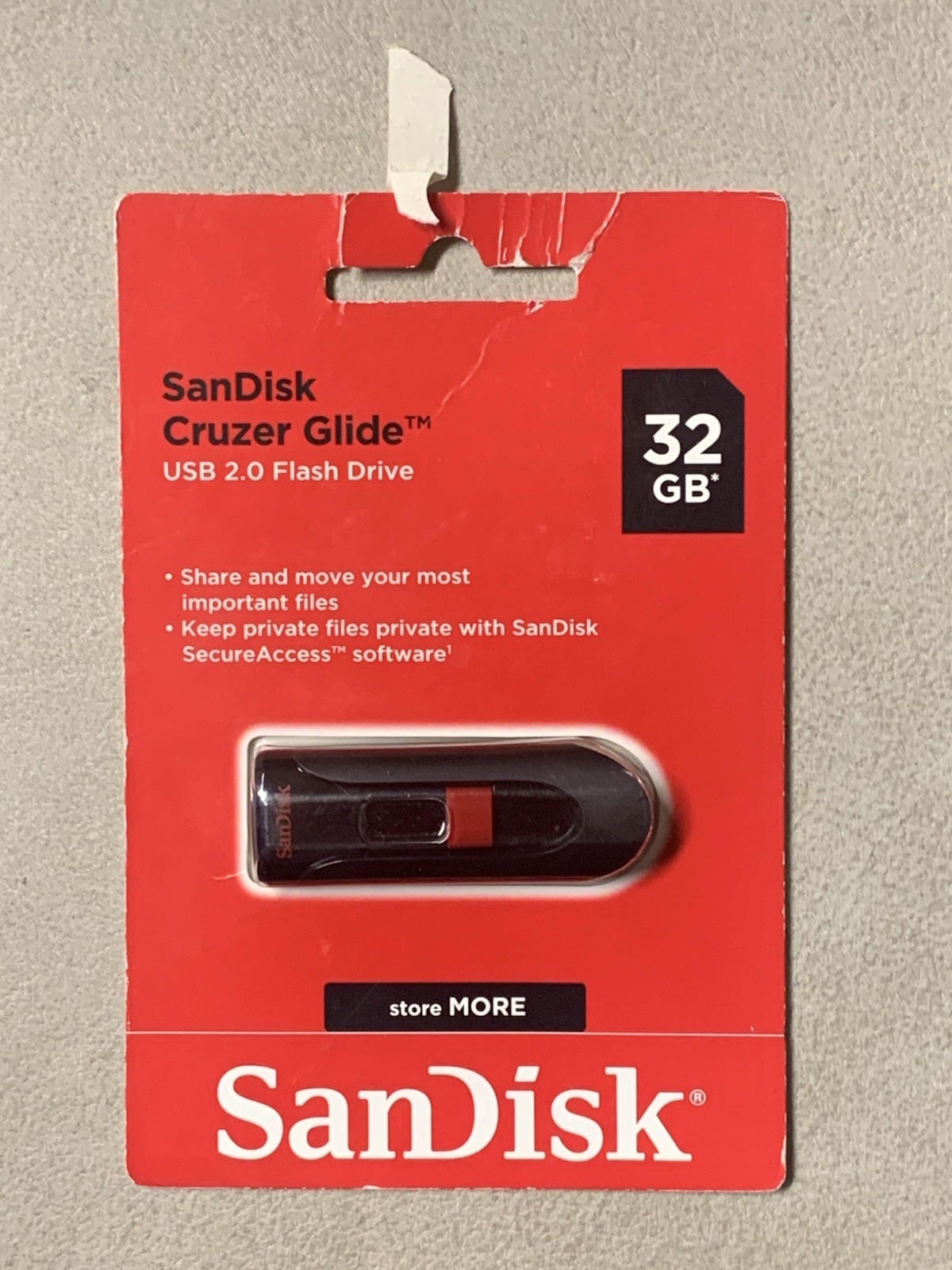 Factory Sealed SanDisk Cruzer Glide 32GB 2.0 USB Flash Drive New