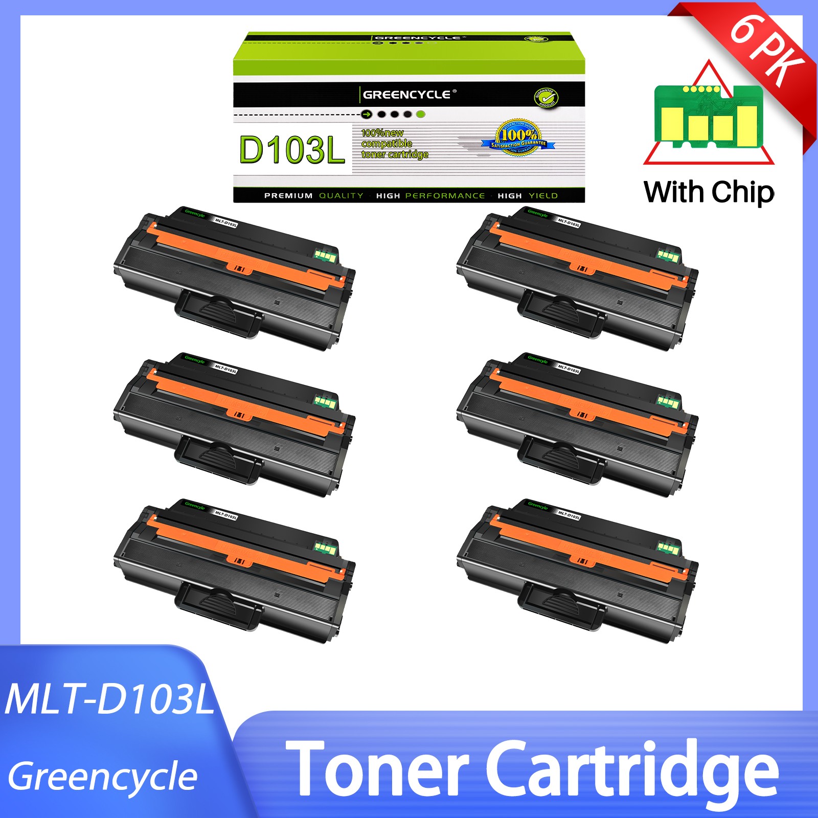 6Pack MLT-D103L Toner fits for Samsung 103L ML-2956DN SCX-4701ND 4705ND 4726FD