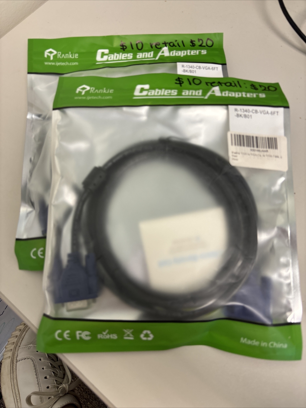 Rankie Cables and Adapters VGA to VGA Cable (Pack of 2)