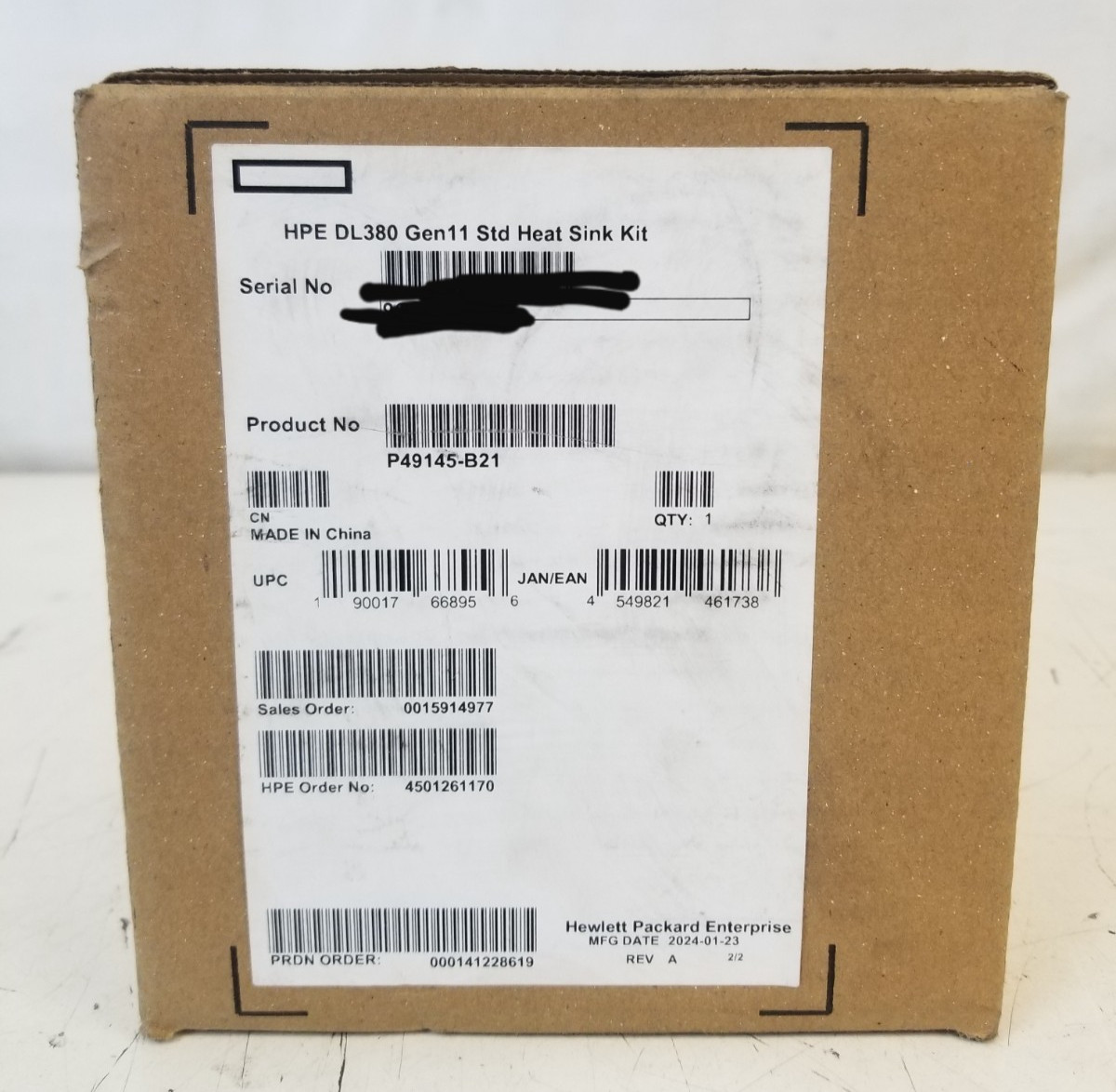 HPE DL380 GEN11 STD HEAT SINK KIT P49145-B21 NEW IN BOX