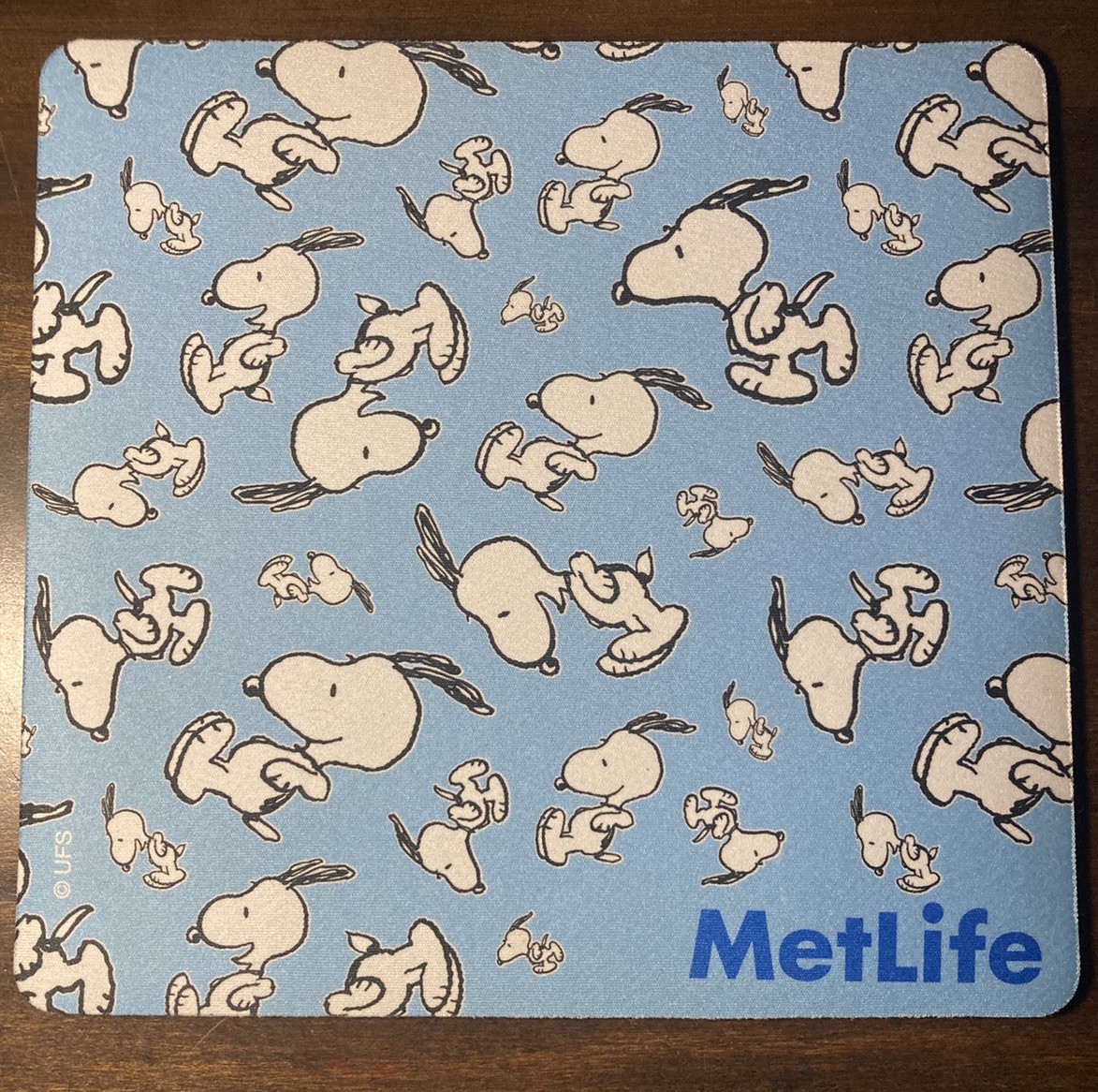 Vintage 1980s Peanuts Snoopy Mouse Pad - Peanuts Gang Souvenir MetLife Promo