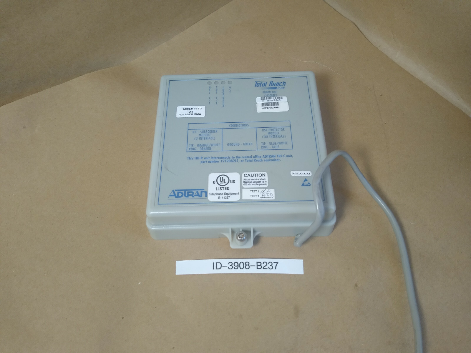 ADTRAN 1212083L2 TRI-R TOTAL REACH ISDN ENCAPSULATED REMOTE UNIT