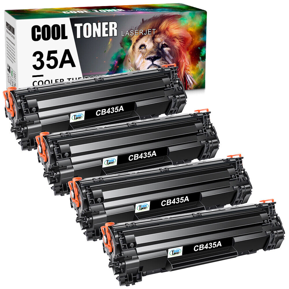 4 PK Black Toner Cartridge CB435A 35A For HP Laserjet P1005 P1006 P1003 Printer