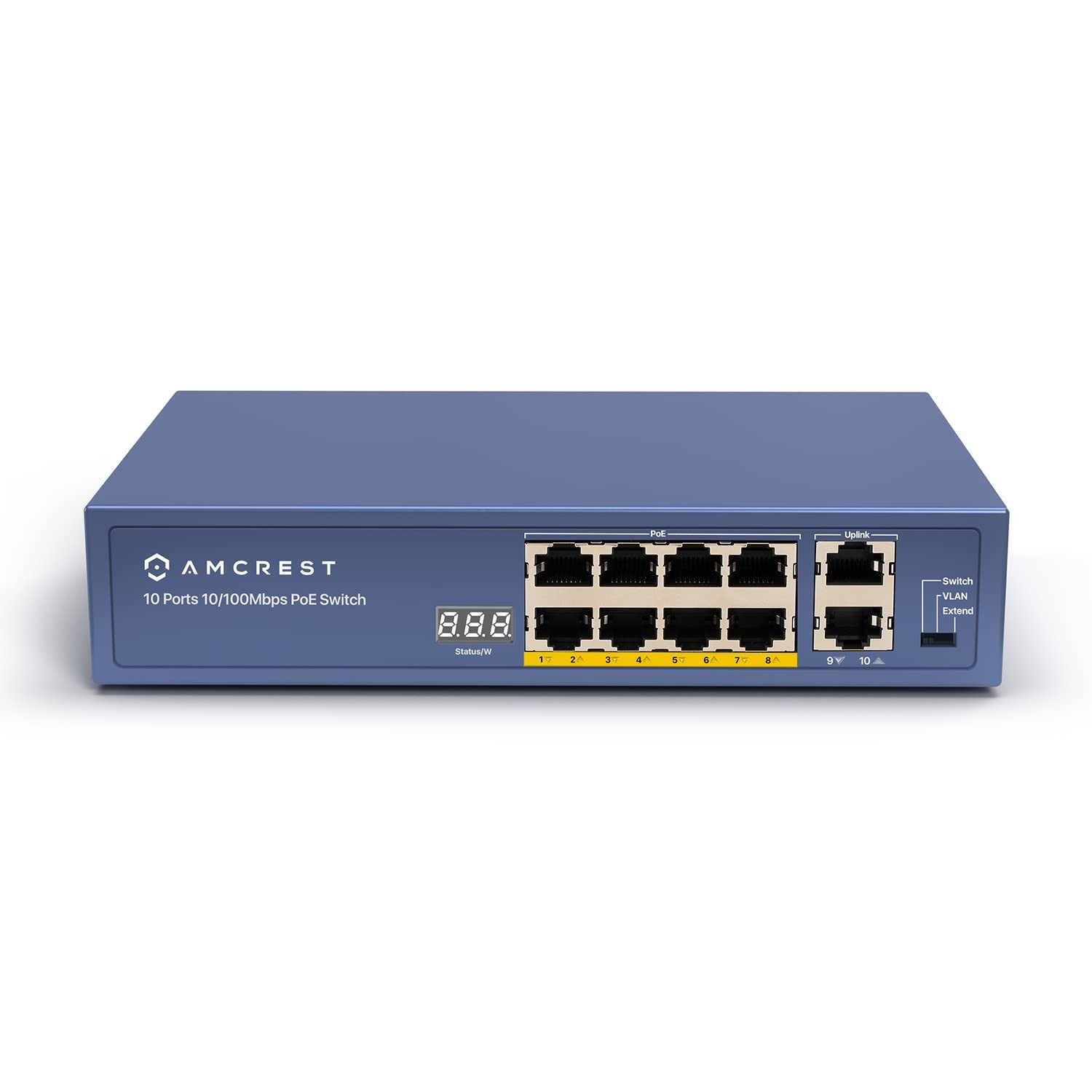 8-Port POE+ Switch, Power Over Ethernet, 802.3at, 96W, Metal Housing, 2-Port ...