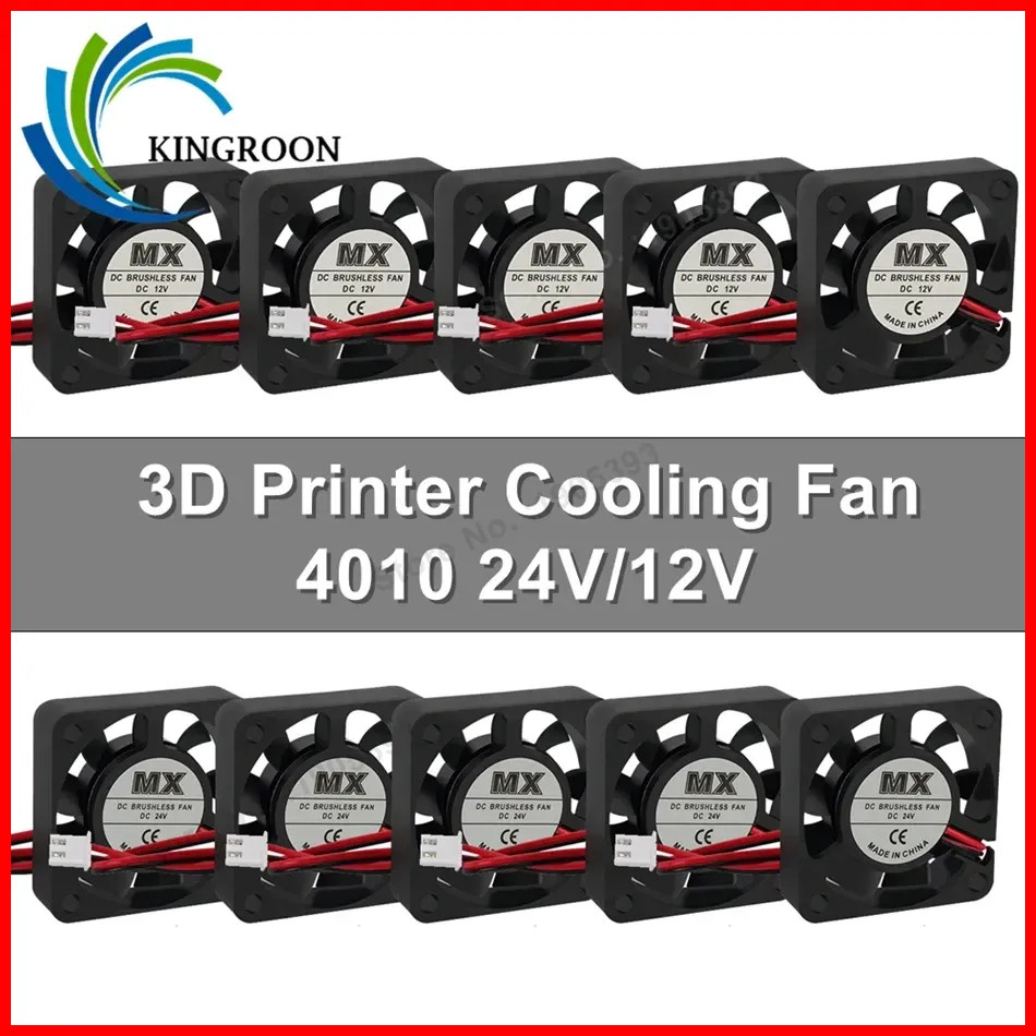 1~10pcs 3D Printer Cooling Fan 4010 DC 24V 12V Blower 40X40 X 10mm Hydraulic Bea
