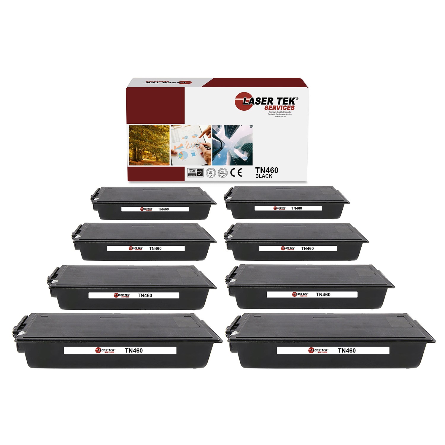 8Pk LTS TN-460 Black Compatible for Brother HL1030 1230, MFC830 Toner Cartridge