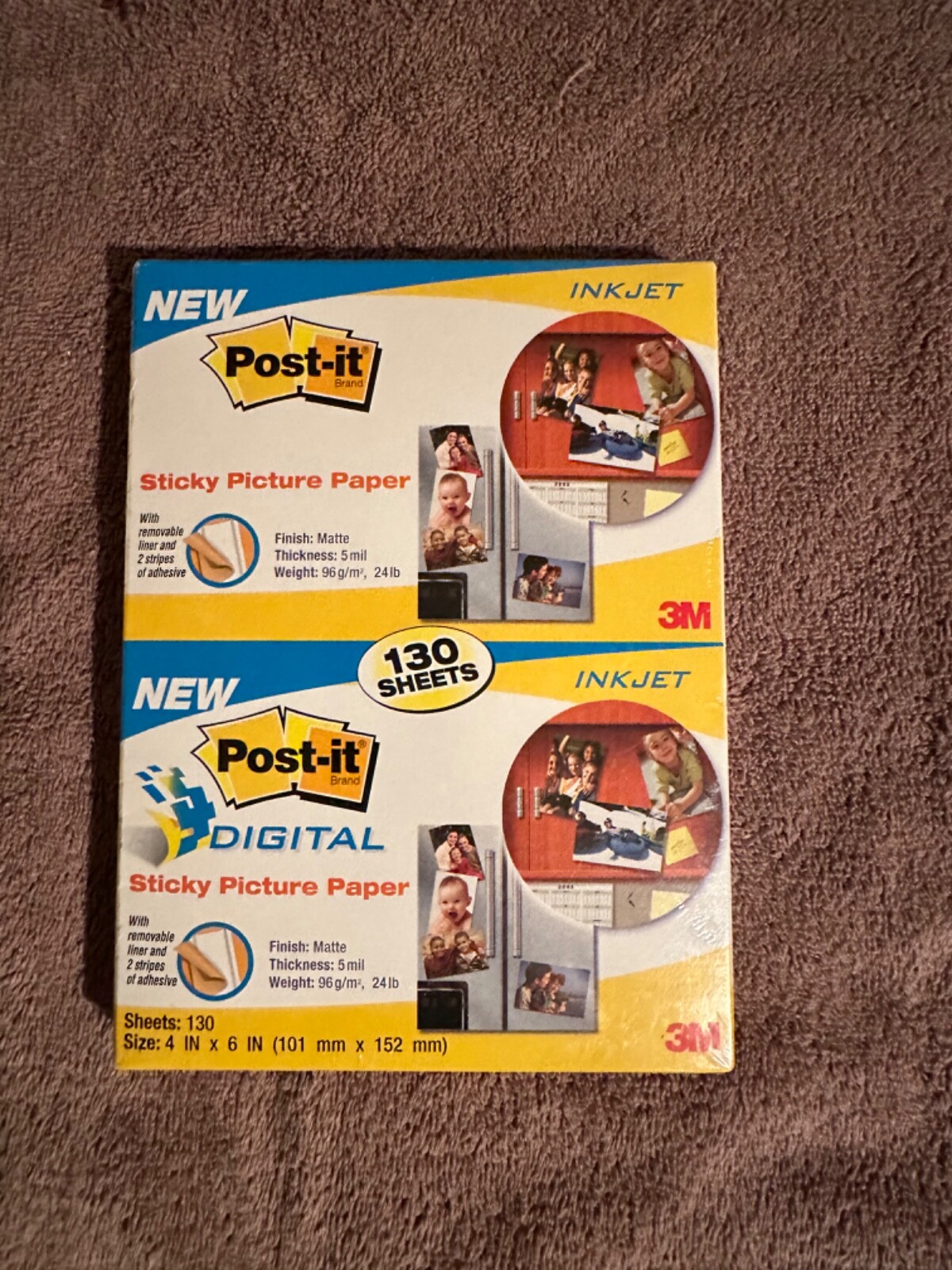 130 Sheets 3M Post-it Picture Paper 4x6 Matte  STICKY PAPER  Ink Jet BRAND NEW 