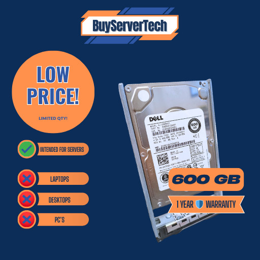 Dell 5TFDD 600GB Enterprise 2.5" SAS Hard Disk Drive AL13SEB600 0 HOURS