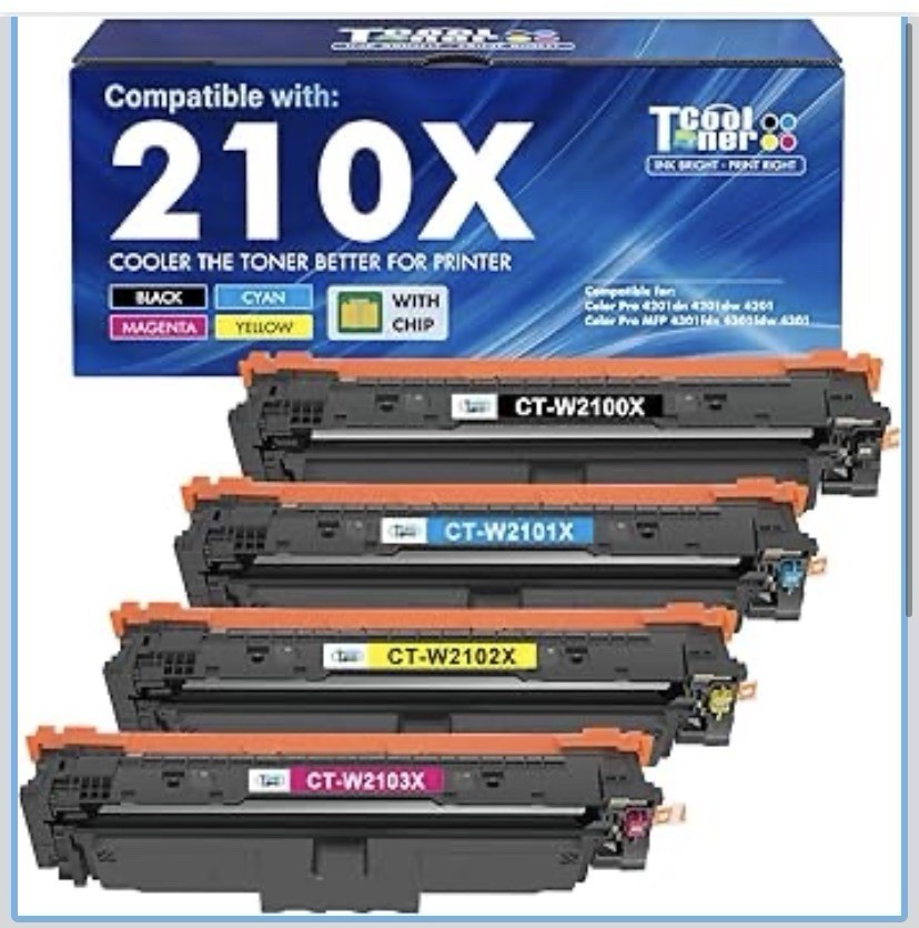 210X Toner Cartridges 4 Pack: Compatible for HP 210X,210A,210,Color LaserJet Pro