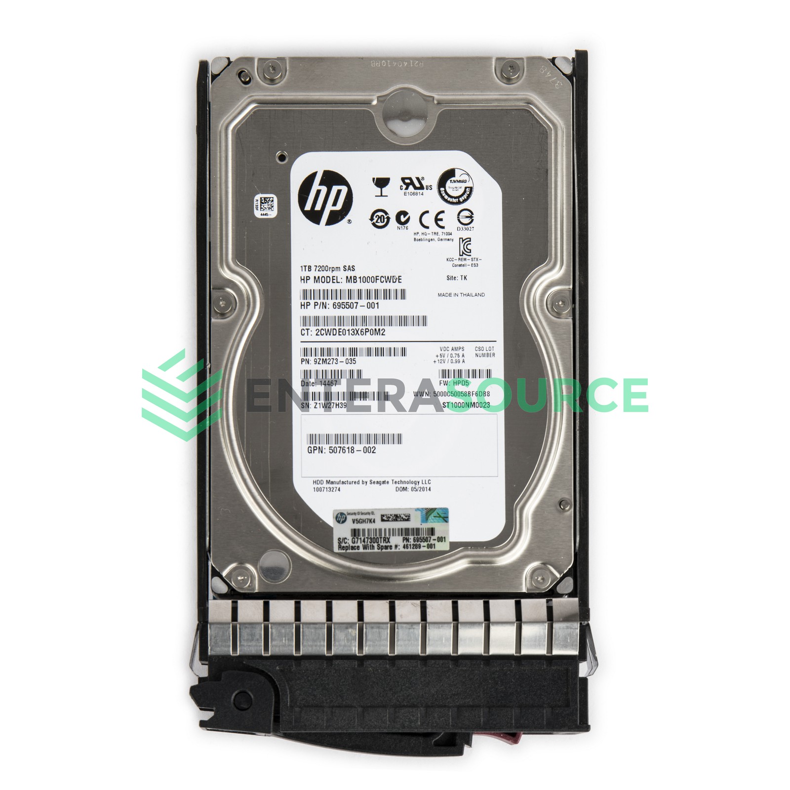 HP 695507-001 1TB 7.2K SAS 3.5" 6Gbps Hard Drive | Seagate ST1000NM0023