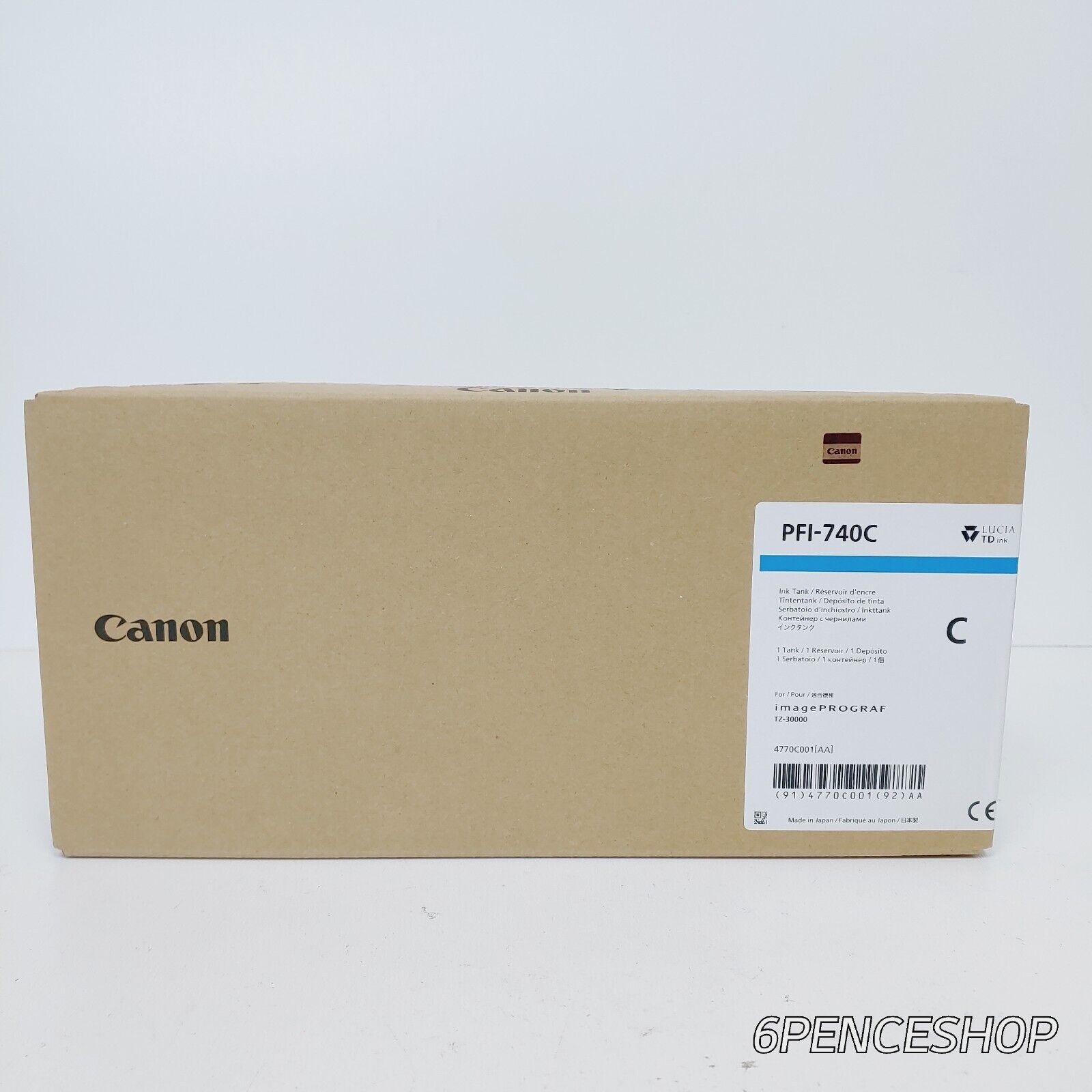 04/2023 New Canon PFI-740C Cyan Pigment Ink Cartridge 700ml