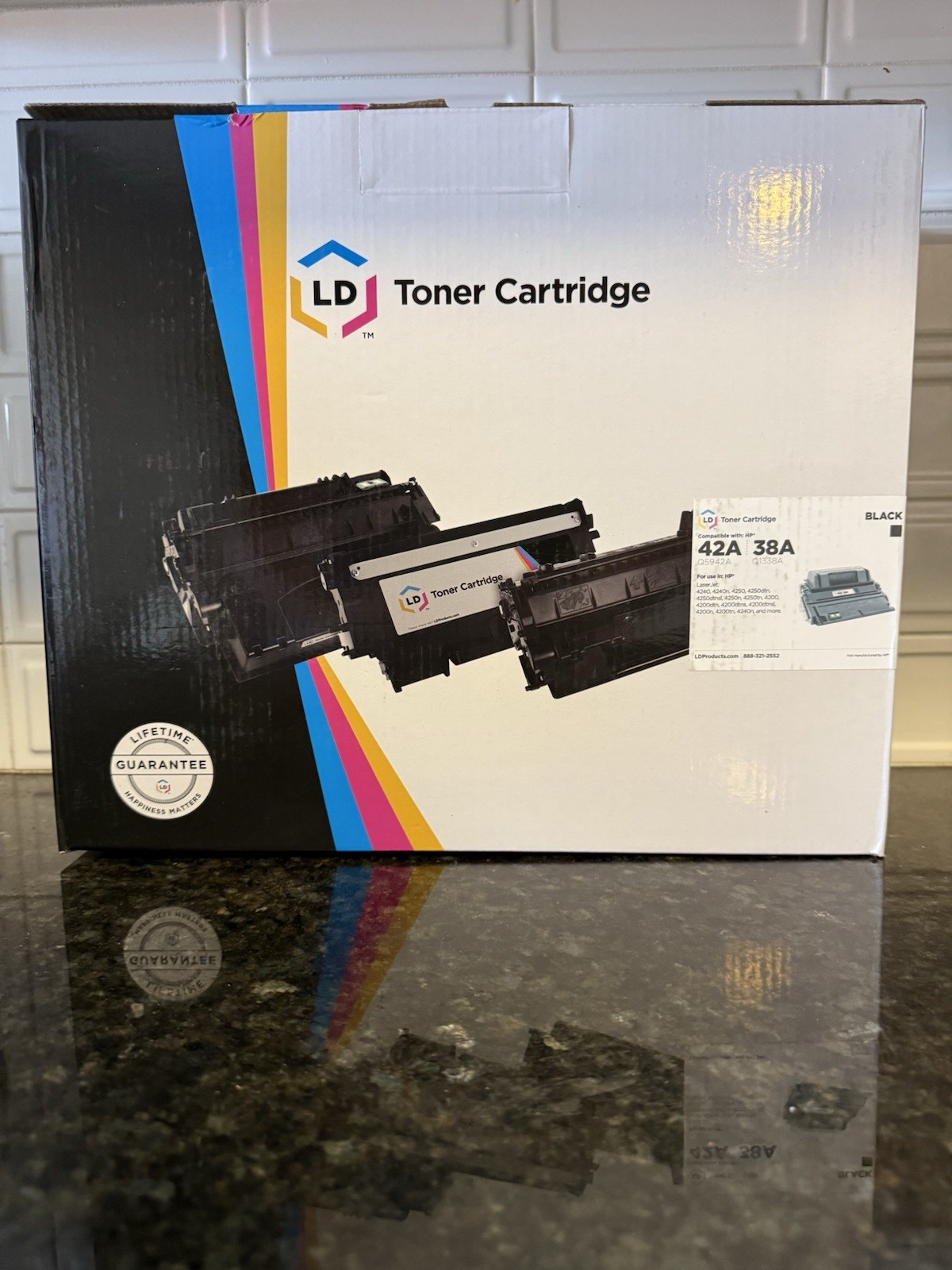 LD Products Compatible Toner Cartridge Replacement for HP 42A Q5942A (Black)