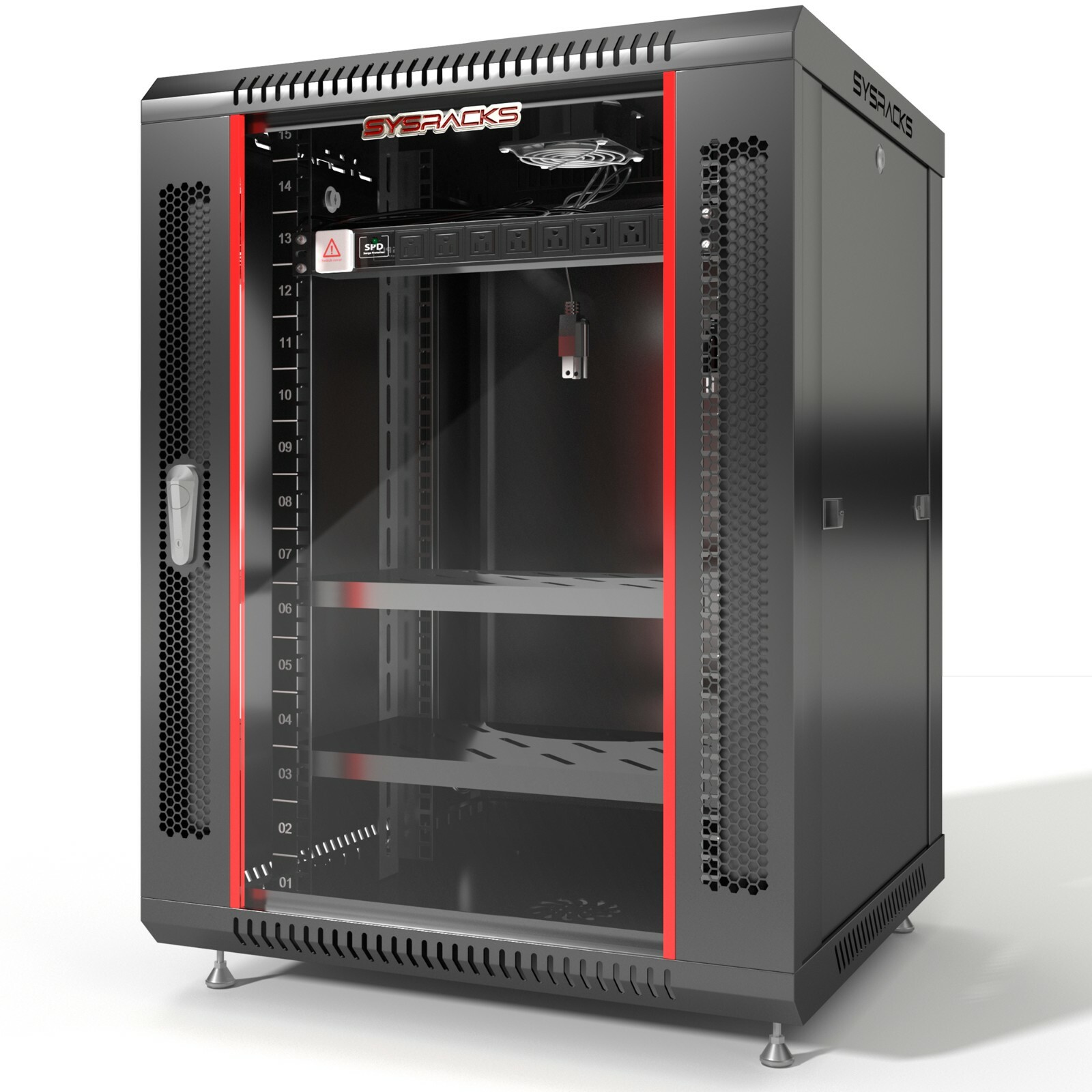 15U 18" Deep Wall Mount IT Network Server Rack Cabinet Enclosure FREE ACCESSORY