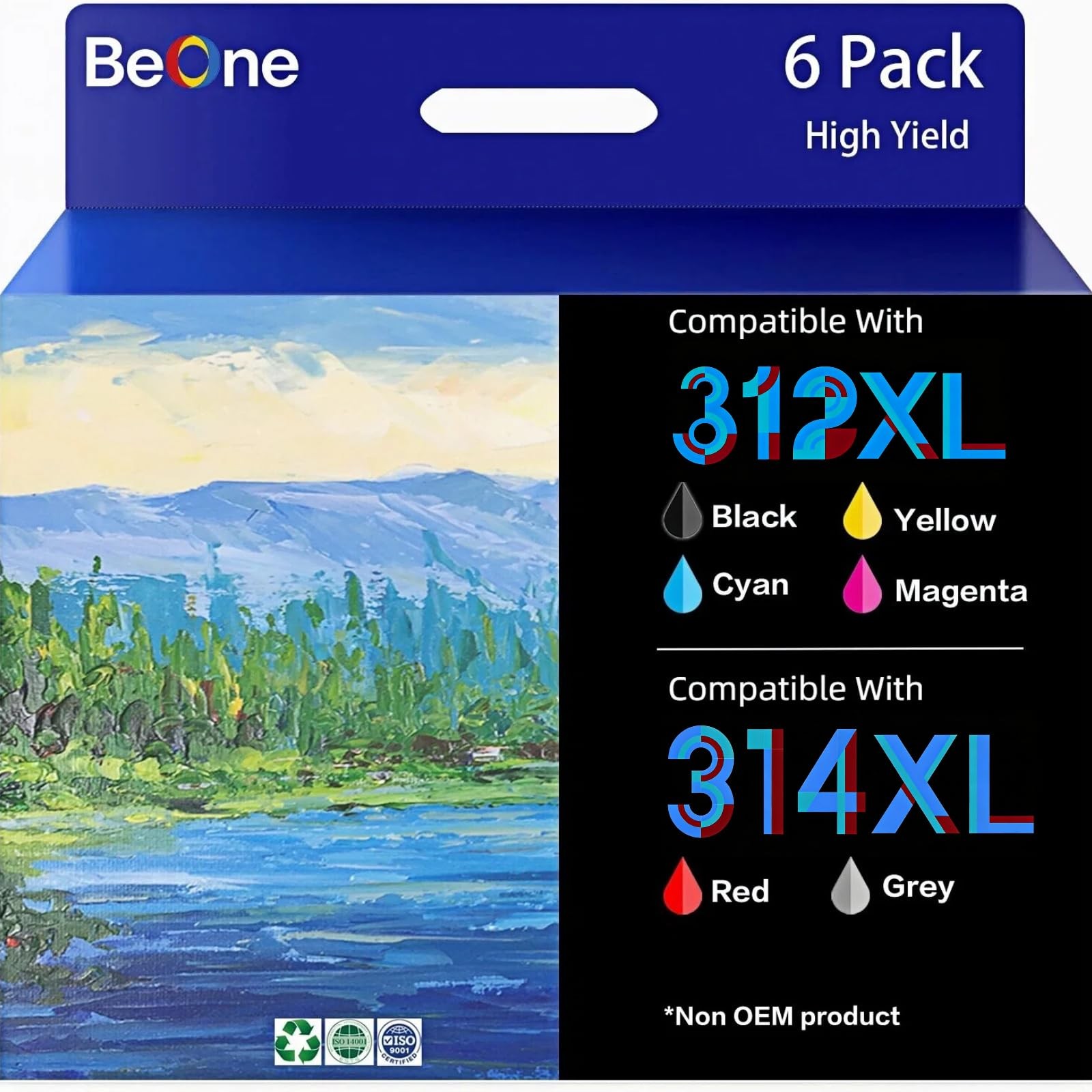 BeOne 312XL 314XL Ink Cartridges Replacement for 312XL 314XL Ink Cartridges Work